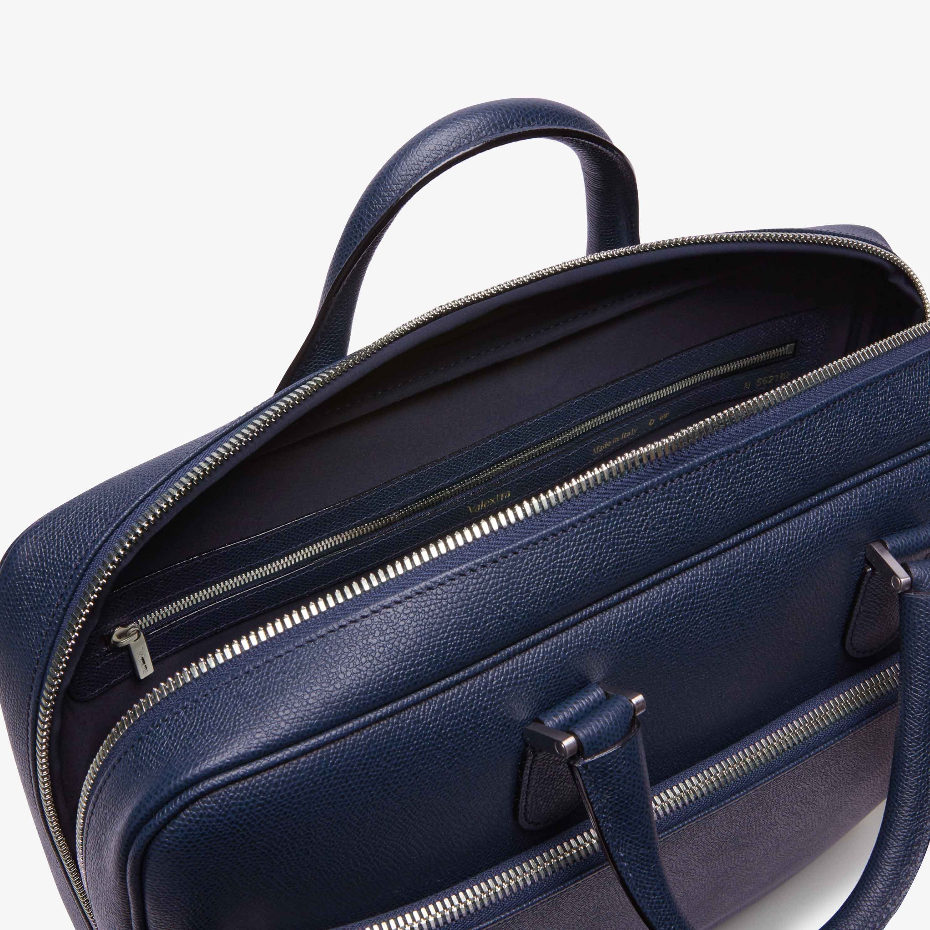 Avietta Briefcase with Zip 24h - Dark Blue - Vitello VS - Valextra - 4