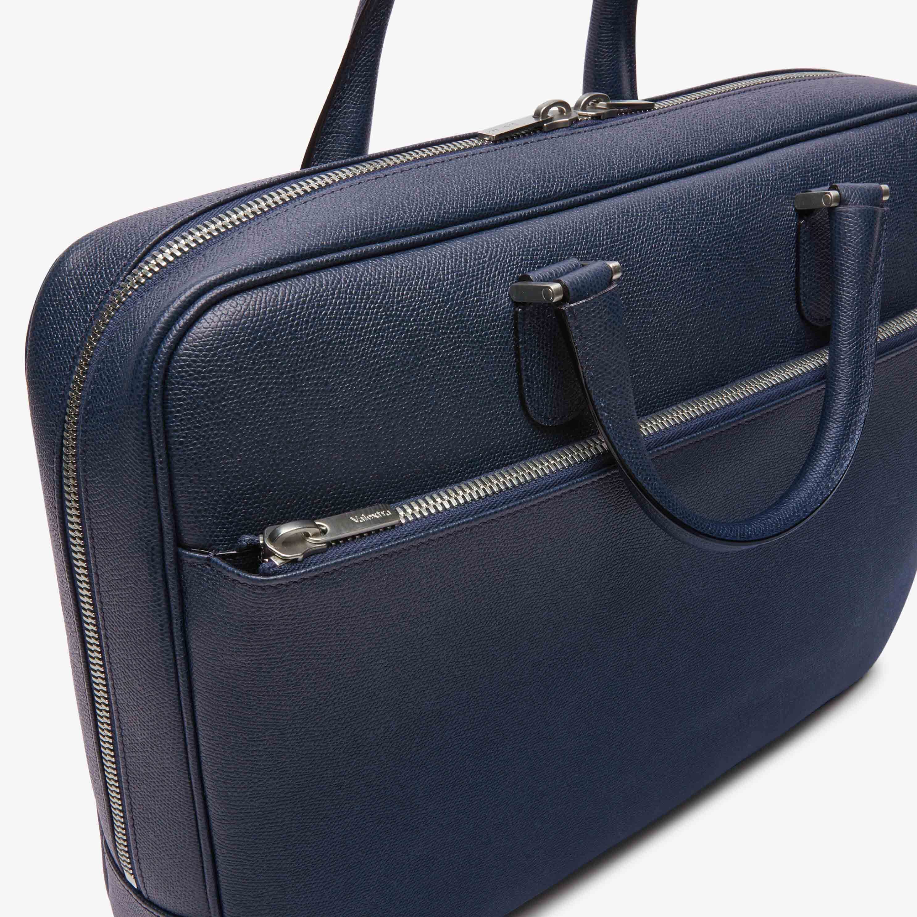 Avietta Briefcase with Zip 24h - Dark Blue - Vitello VS - Valextra - 5
