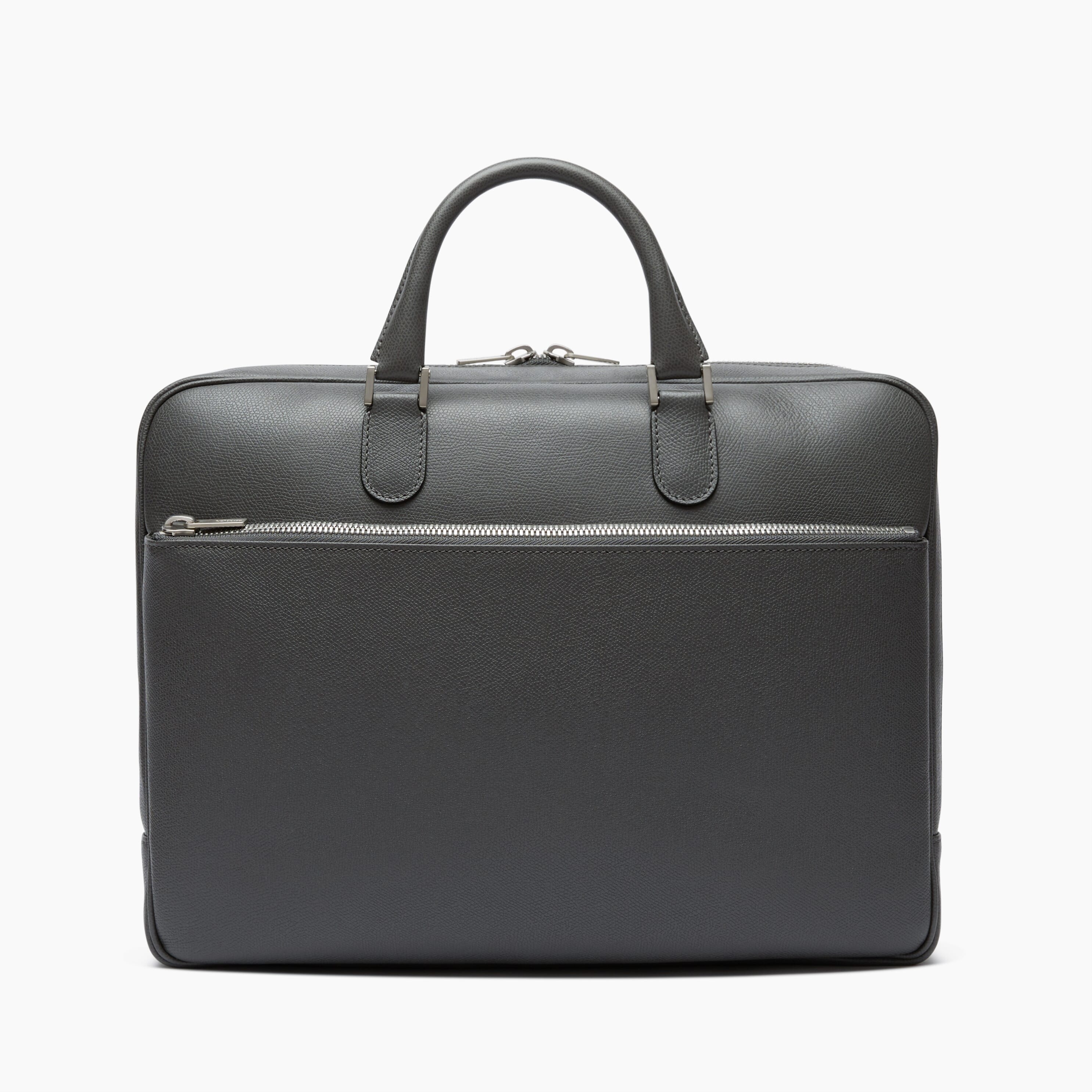 Avietta Briefcase with Zip 24h - Smokey Grey - Vitello VS - Valextra - 1