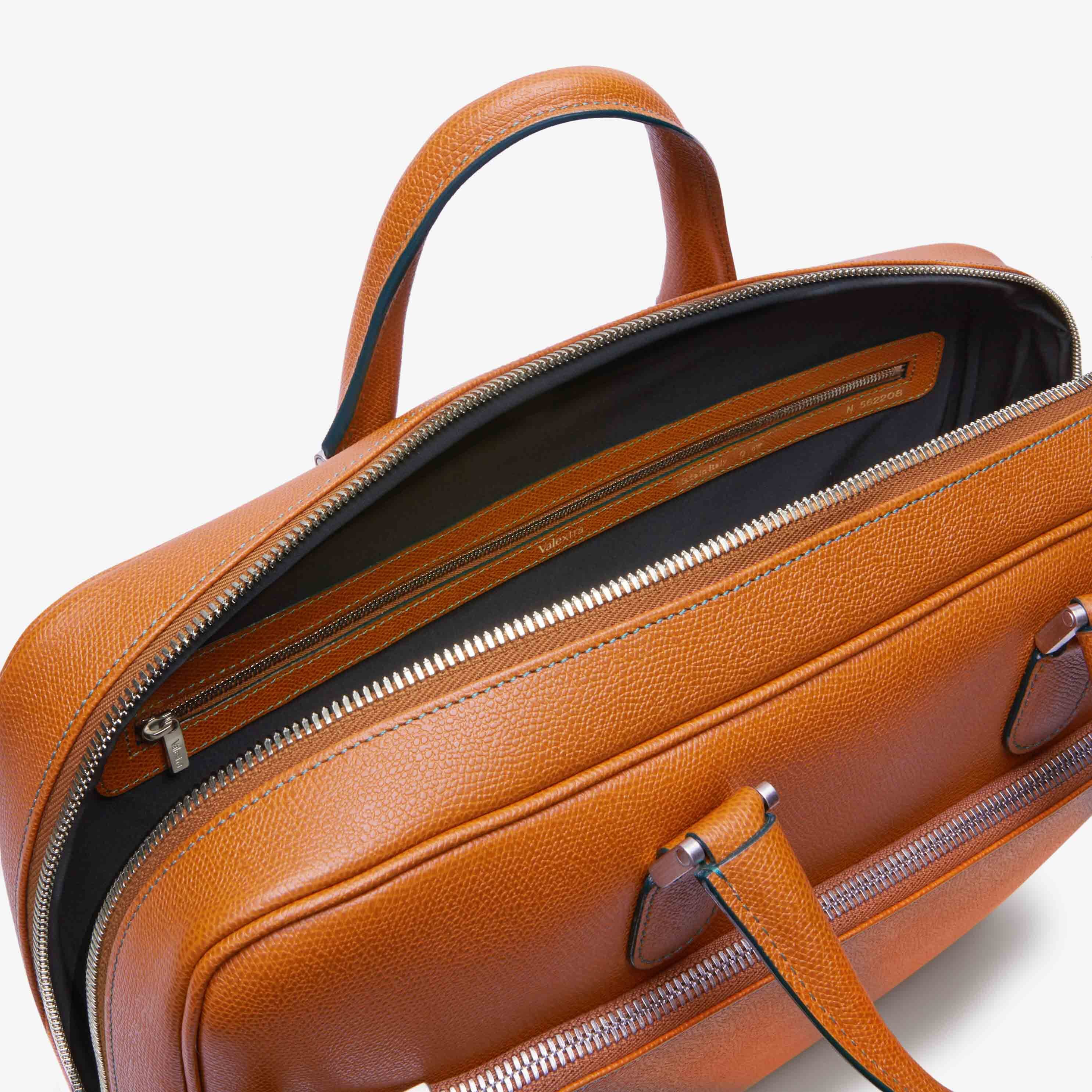 Avietta Briefcase with Zip 24h - Havana Brown - Vitello VS - Valextra - 3