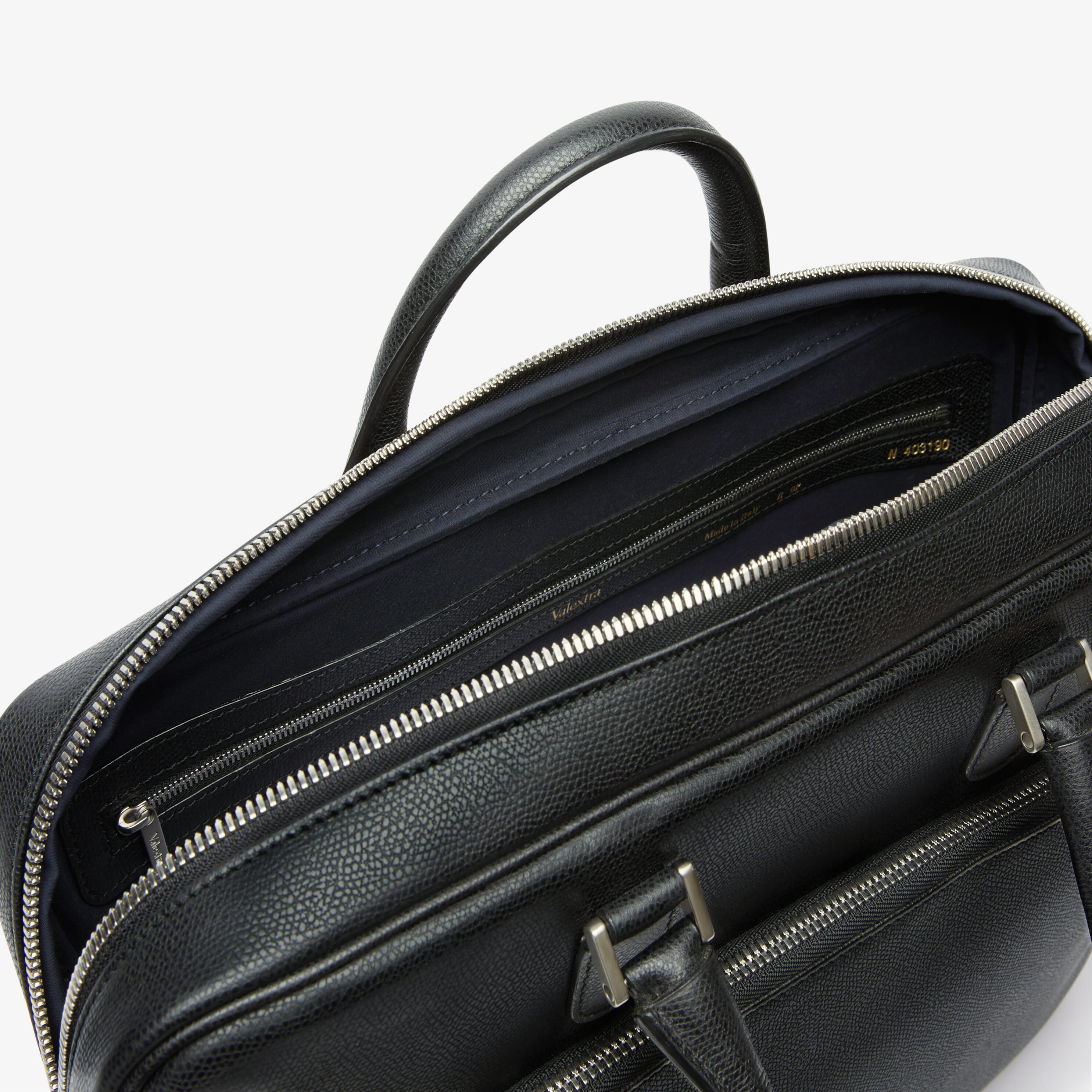 Avietta Briefcase with Zip 24h - Black - Vitello VS - Valextra - 3