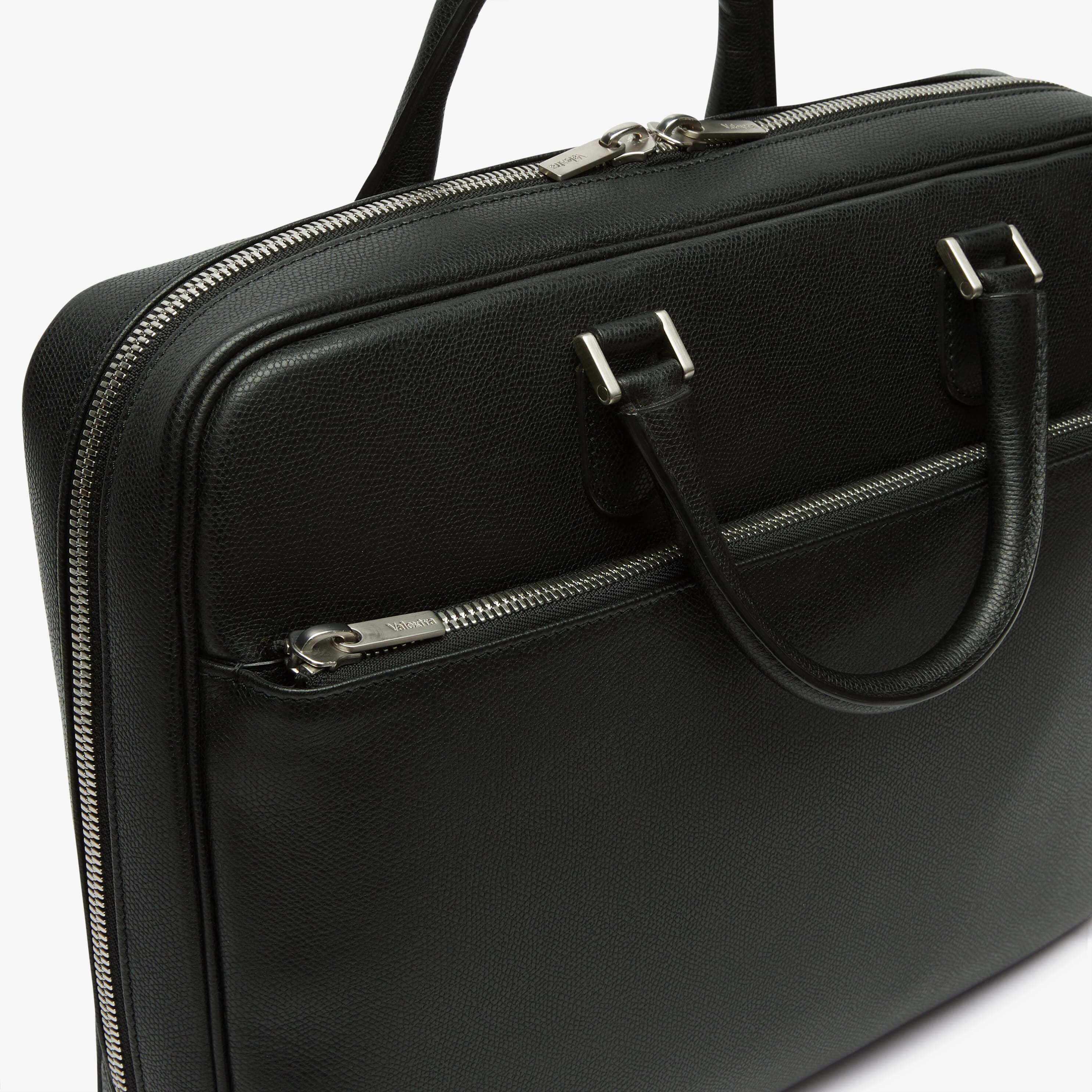 Avietta Briefcase with Zip 24h - Black - Vitello VS - Valextra - 4