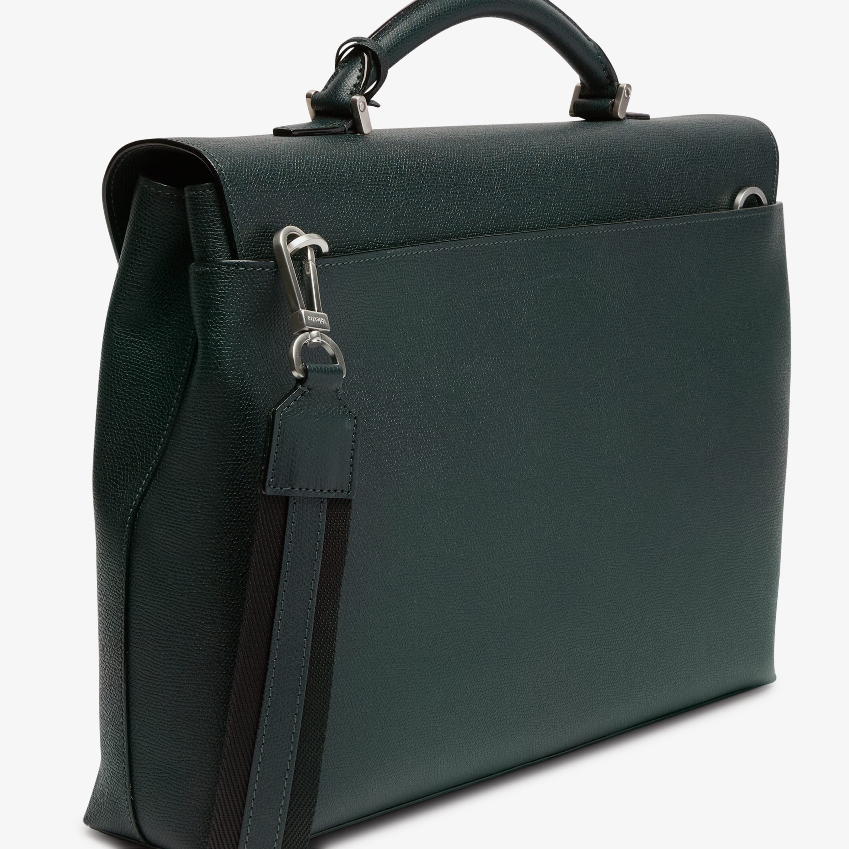 Avietta Briefcase with Flap 24h - Valextra Green - Vitello VS - Valextra - 5