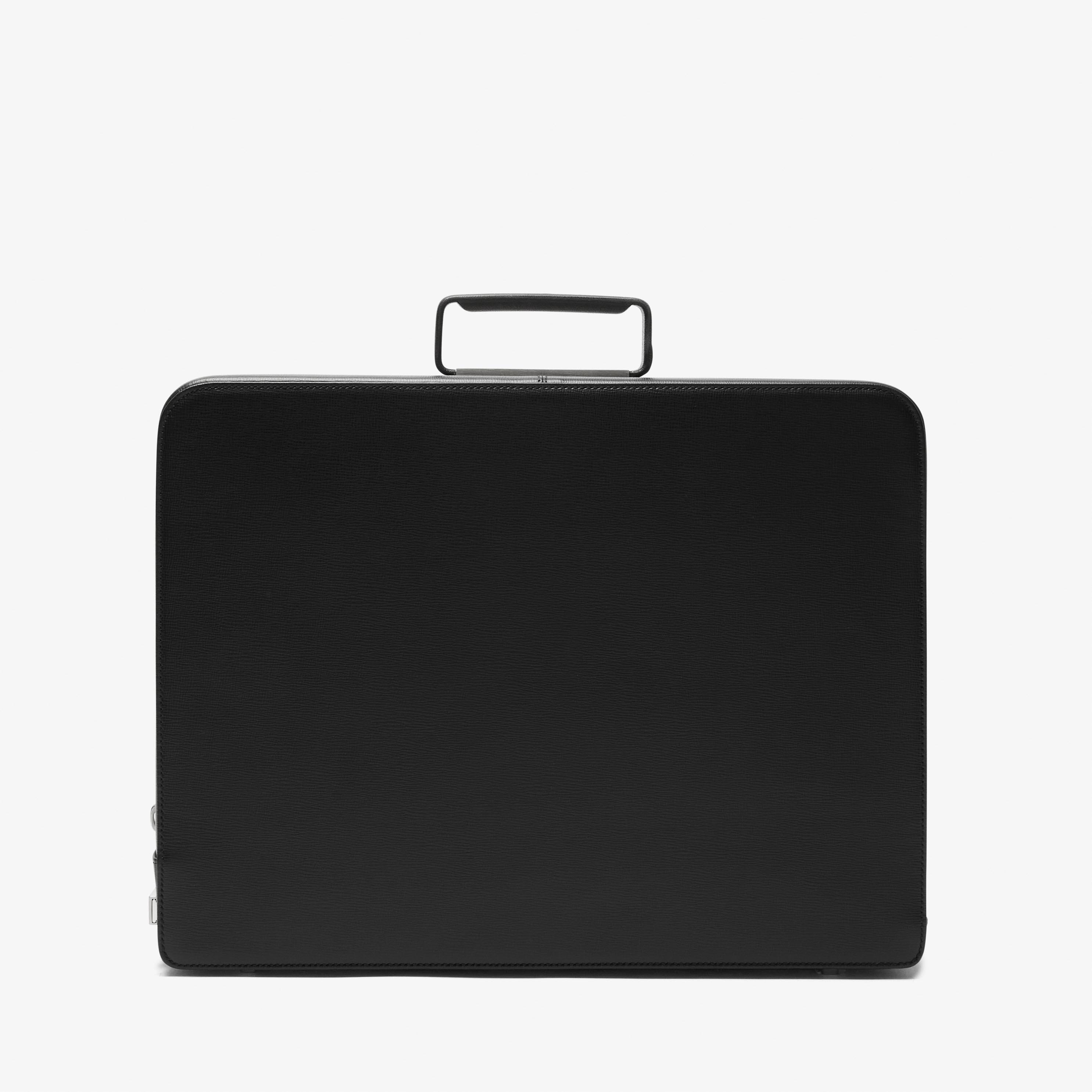 24h briefcase: black Leather hard case | Valextra Premier