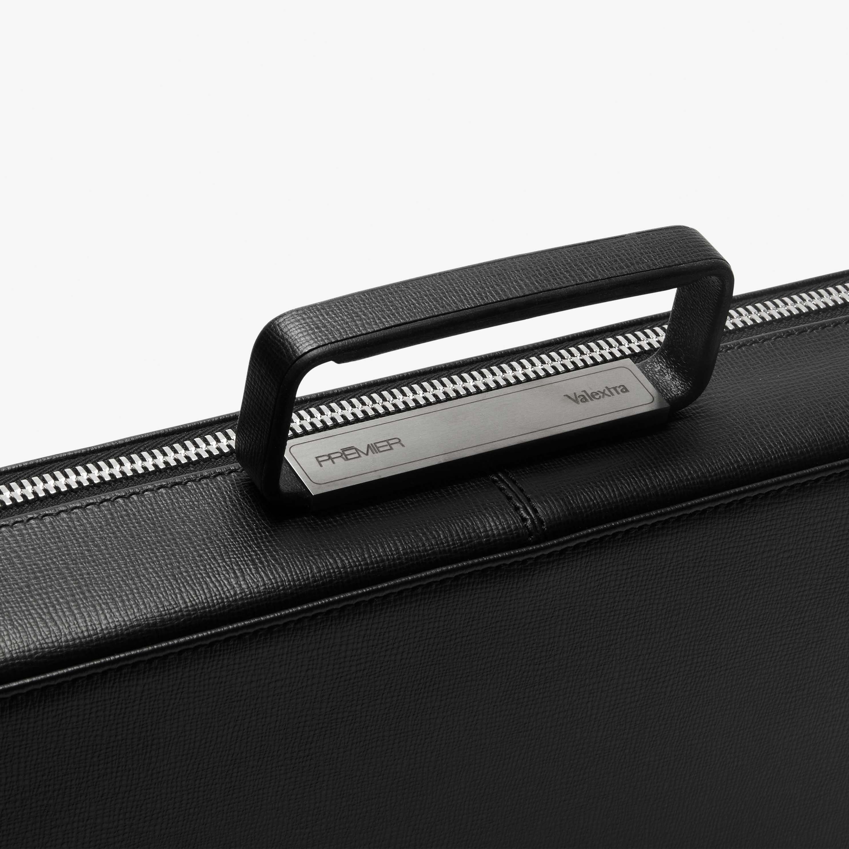 24h briefcase: black Leather hard case | Valextra Premier