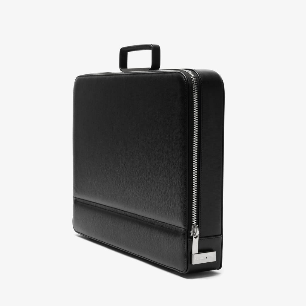 24h briefcase: black Leather hard case | Valextra Premier