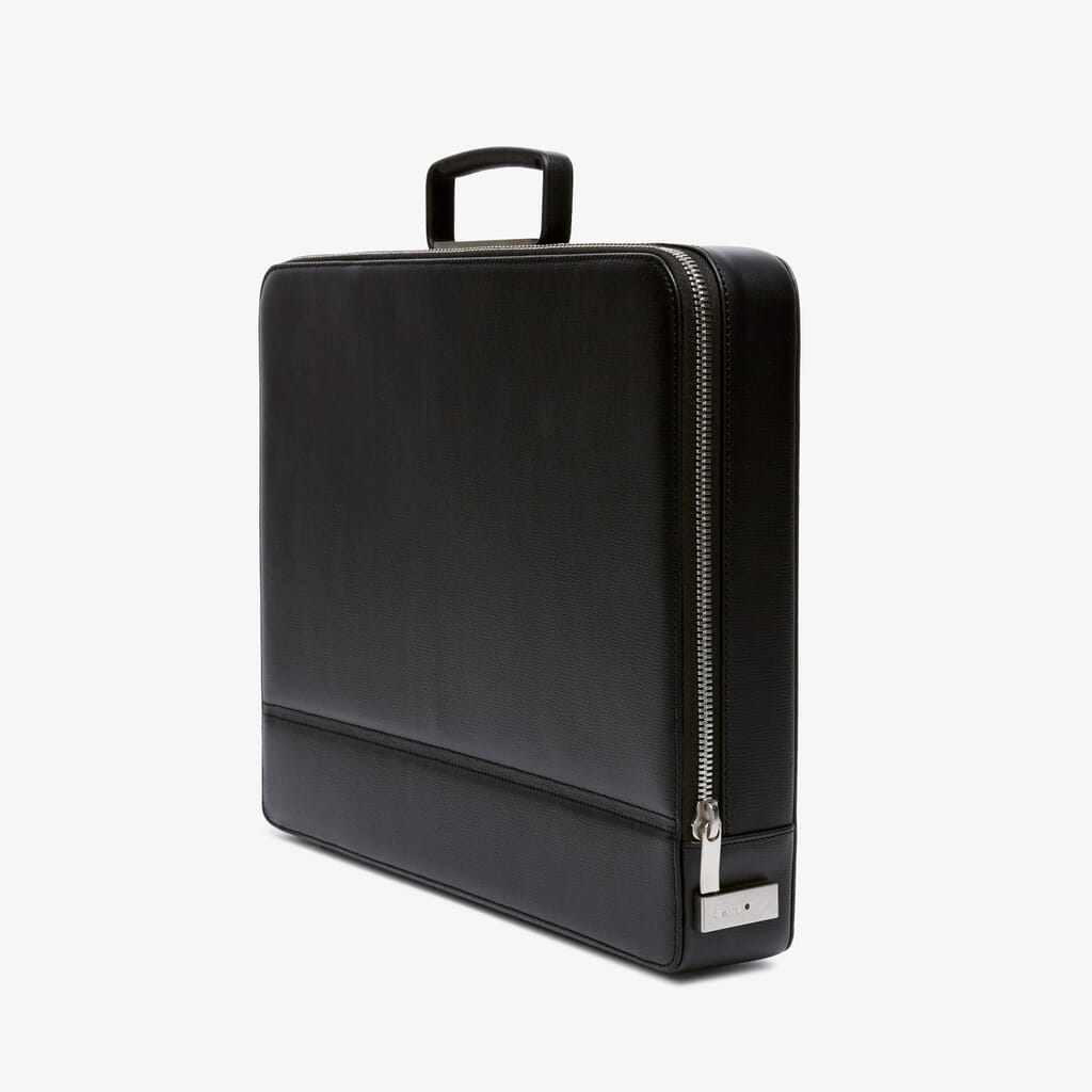 24h briefcase: black Leather hard case | Valextra Premier