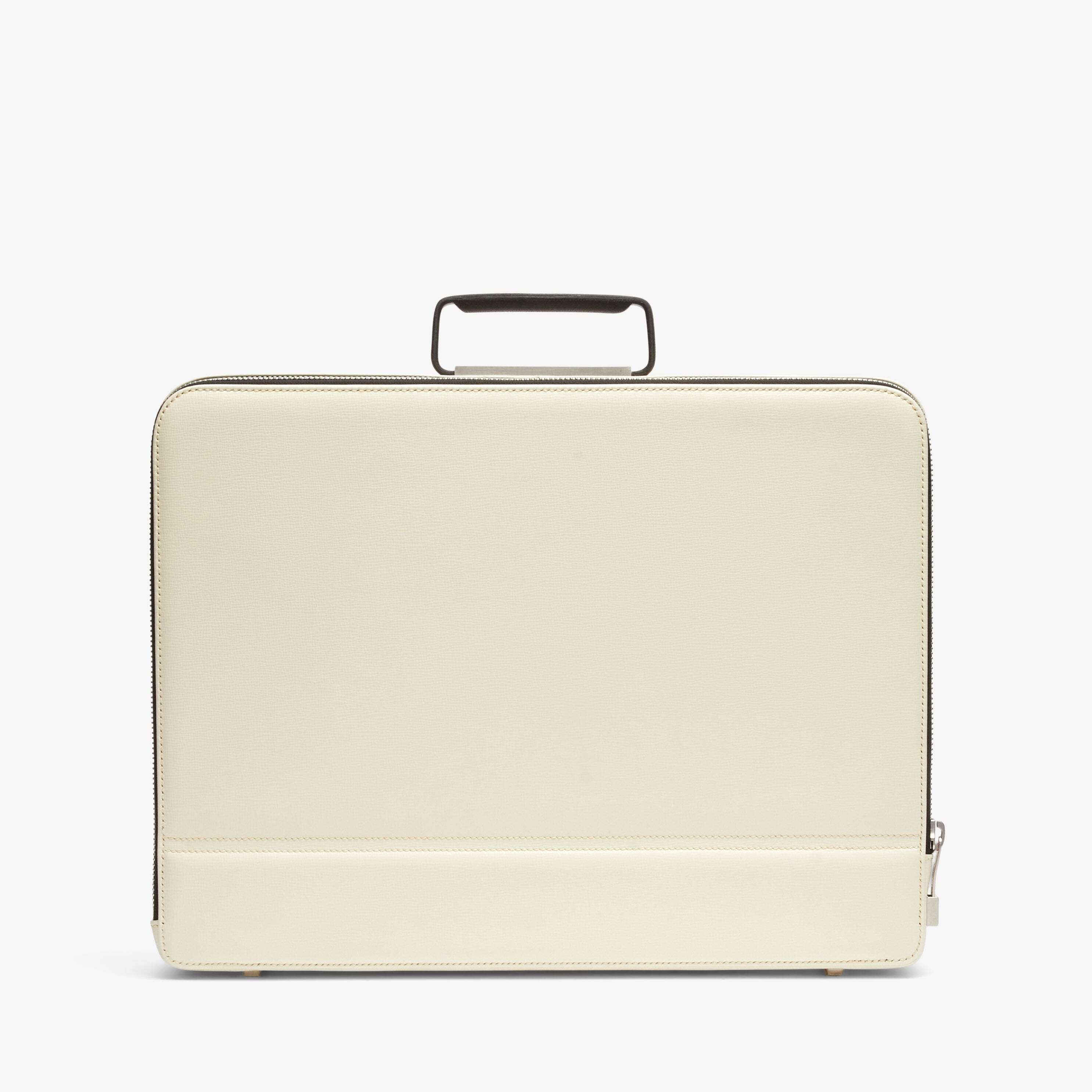 White store leather luggage