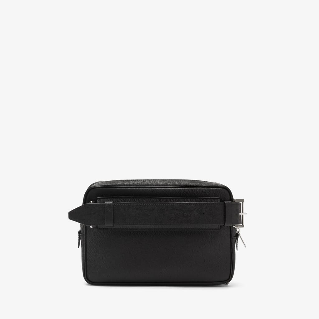 Black Leather Mini bum bag | Valextra V-Line