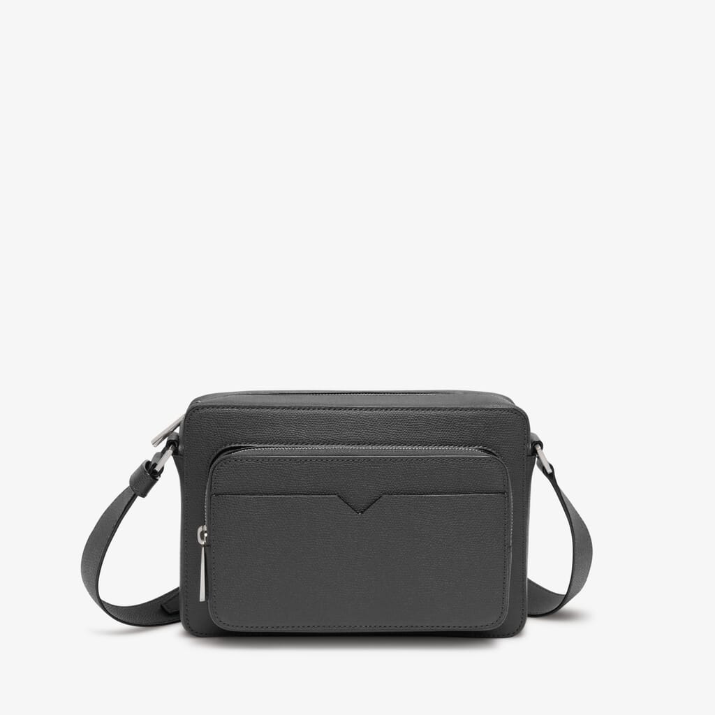 Valextra, V-Line Messenger Bag, Smokey London Grey