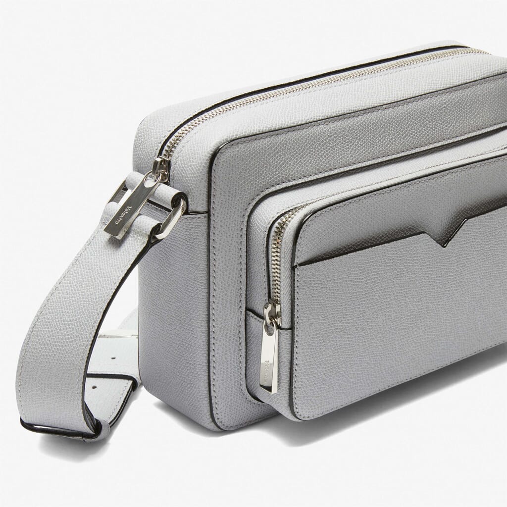 Valextra, V-Line Messenger Bag, Smokey London Grey