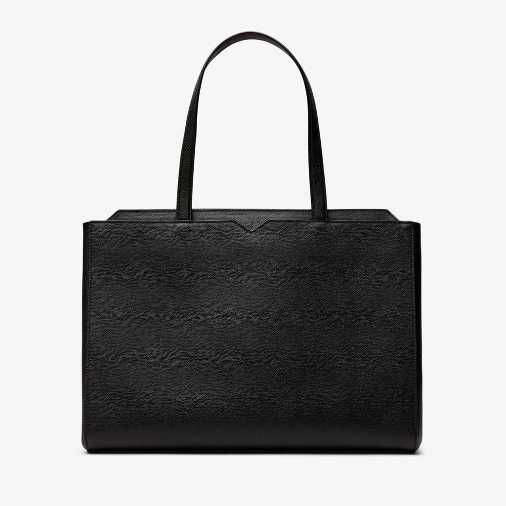 V-line Horizontal Shopping Bag | Millepunte calf leather | Black | Valextra