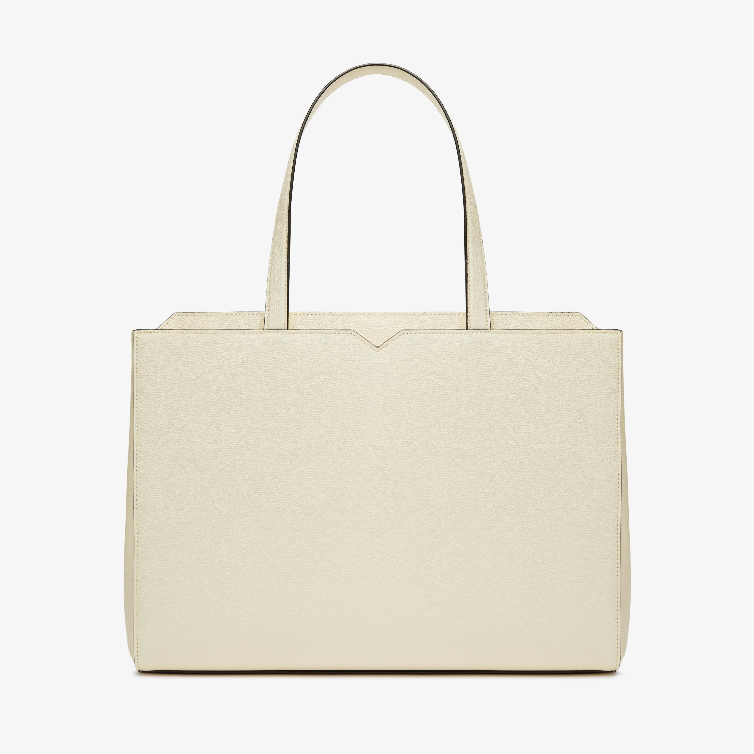 V-line Horizontal Shopping Bag - Pergamena White - Vitello VS - Valextra - 4