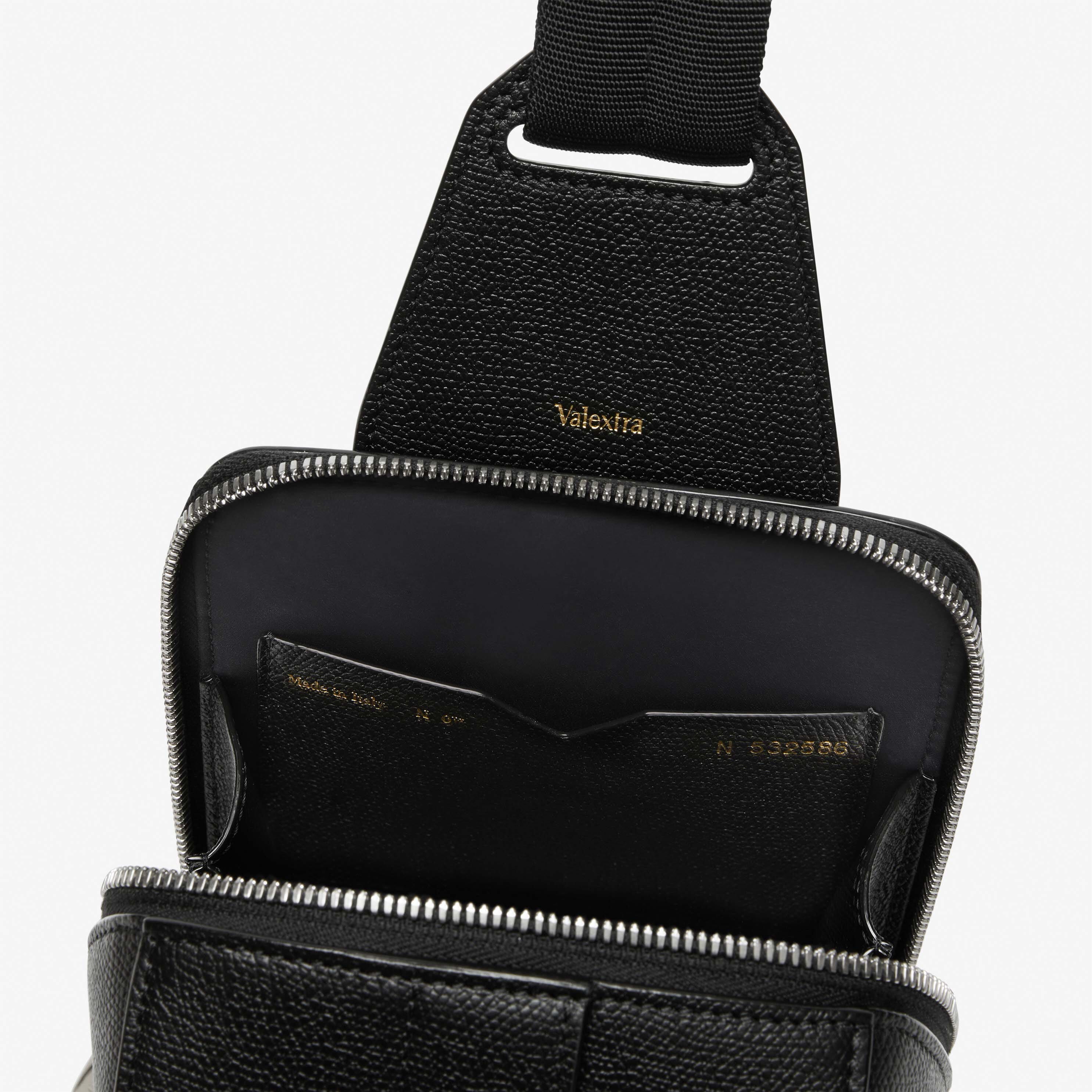 V-Line One Shoulder Mini Backpack - Black - Vitello VS - Valextra - 5
