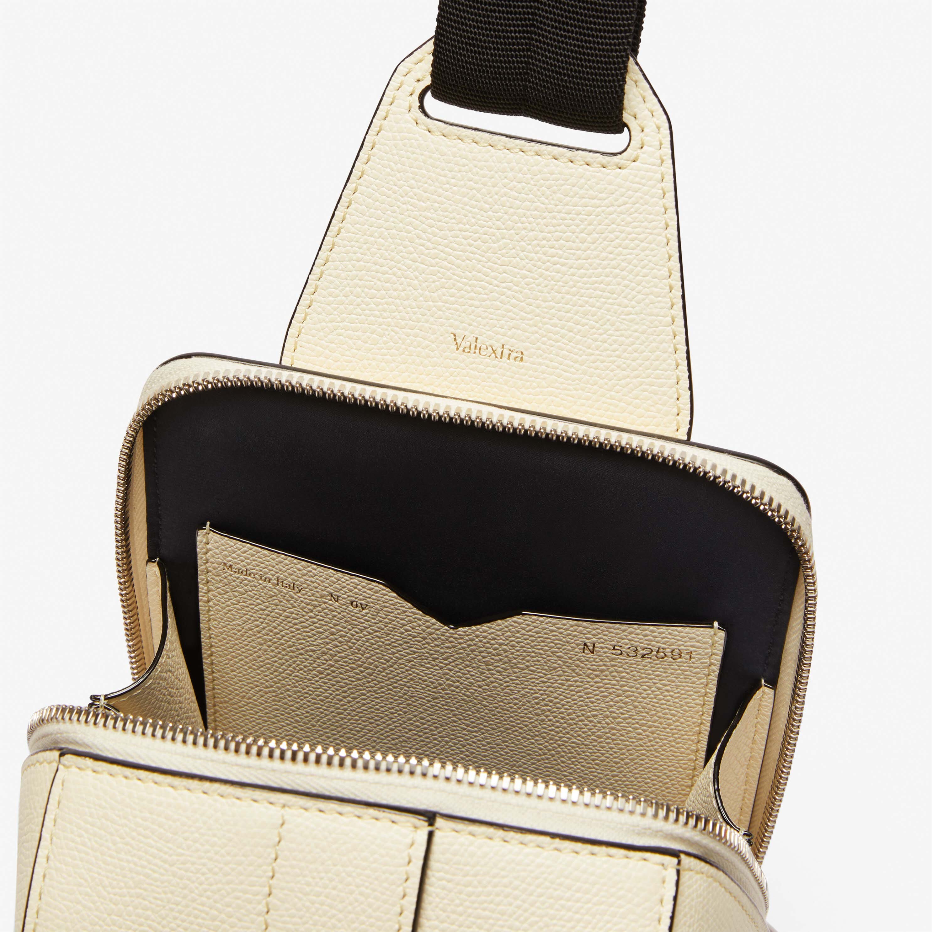 V-Line One Shoulder Mini Backpack - Pergamena White - Vitello VS - Valextra - 5