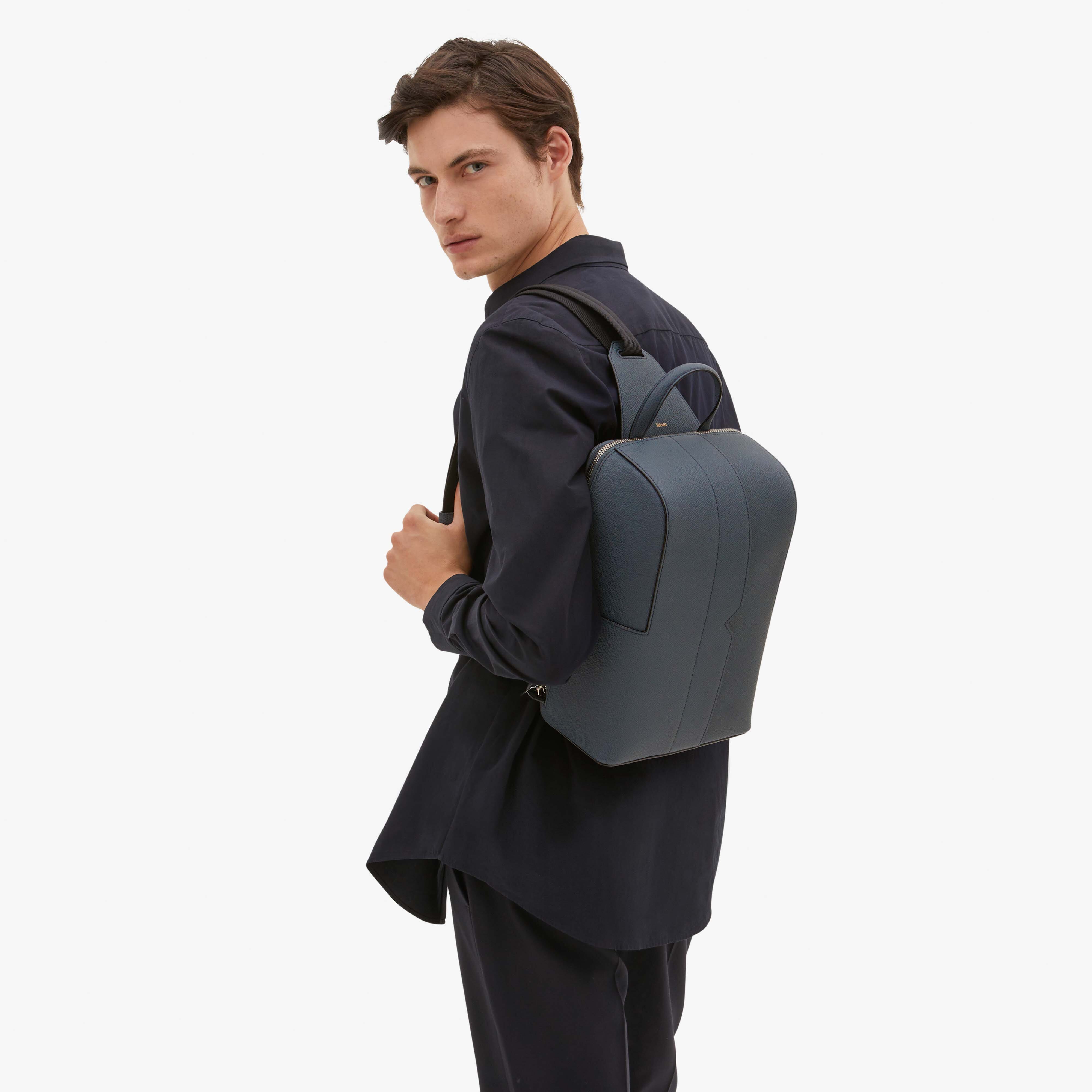 V-Line One Shoulder Backpack - Avio Blue - Vitello VS - Valextra - 2