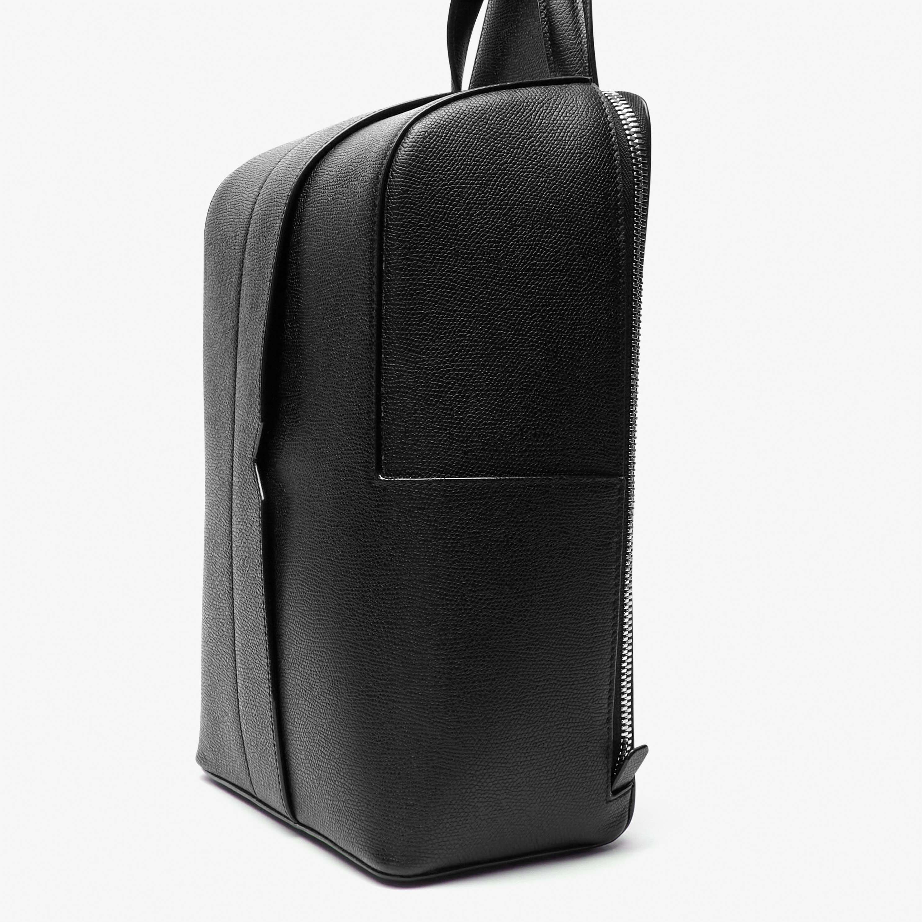 V-line One Shoulder Backpack - Black - Vitello VS - Valextra - 5