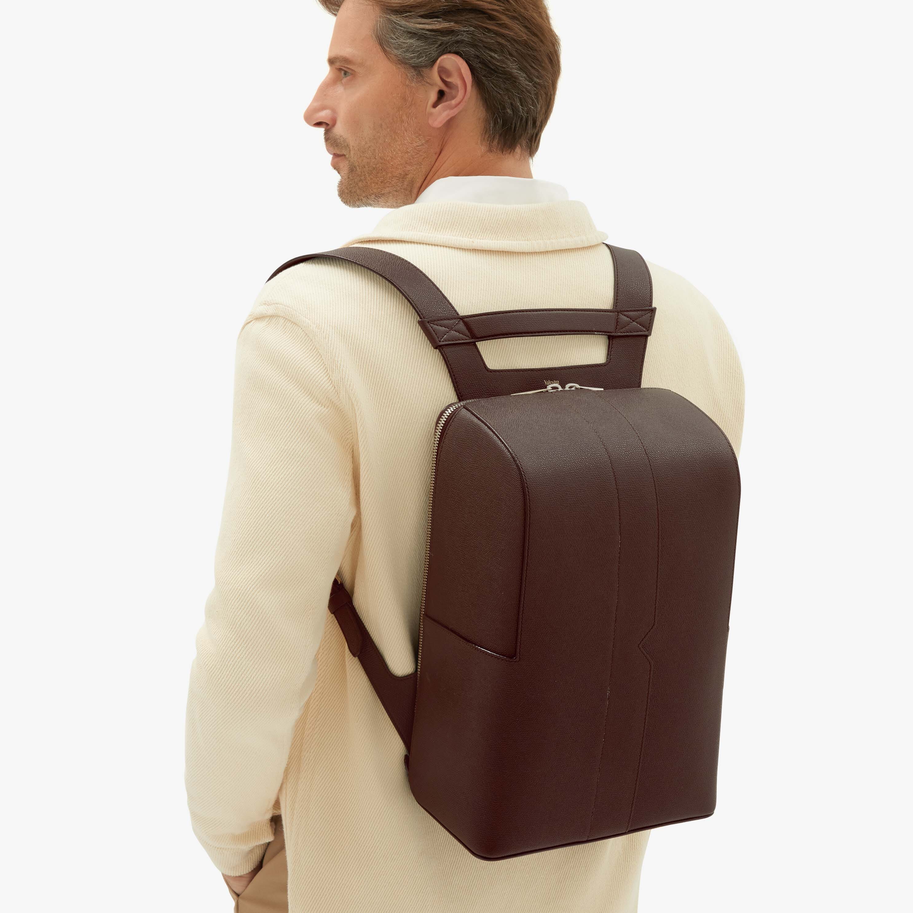 V-Line Backpack - Coffee Brown - Vitello VS - Valextra - 2