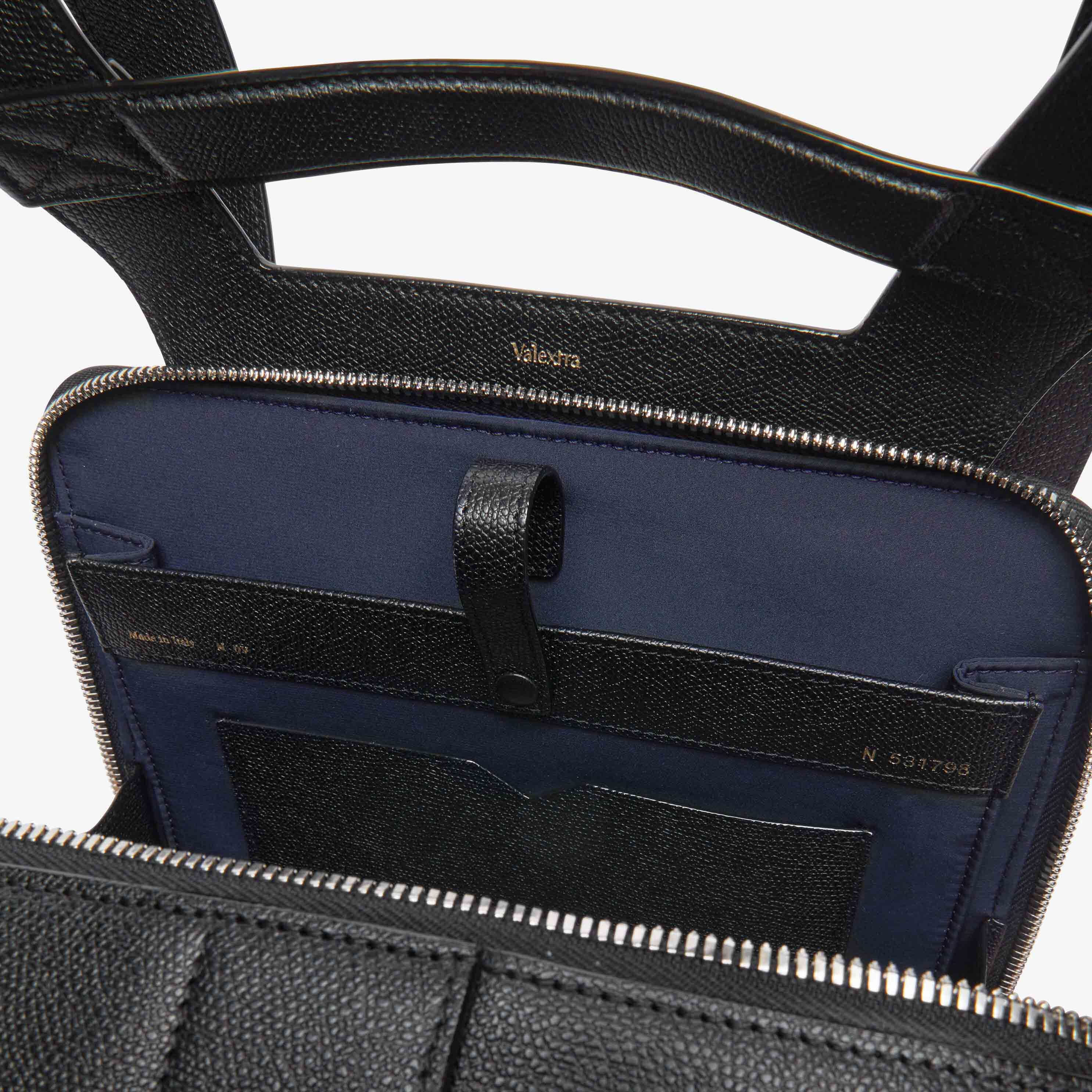 V-Line two shoulder Backpack - Black - Vitello VS - Valextra - 3