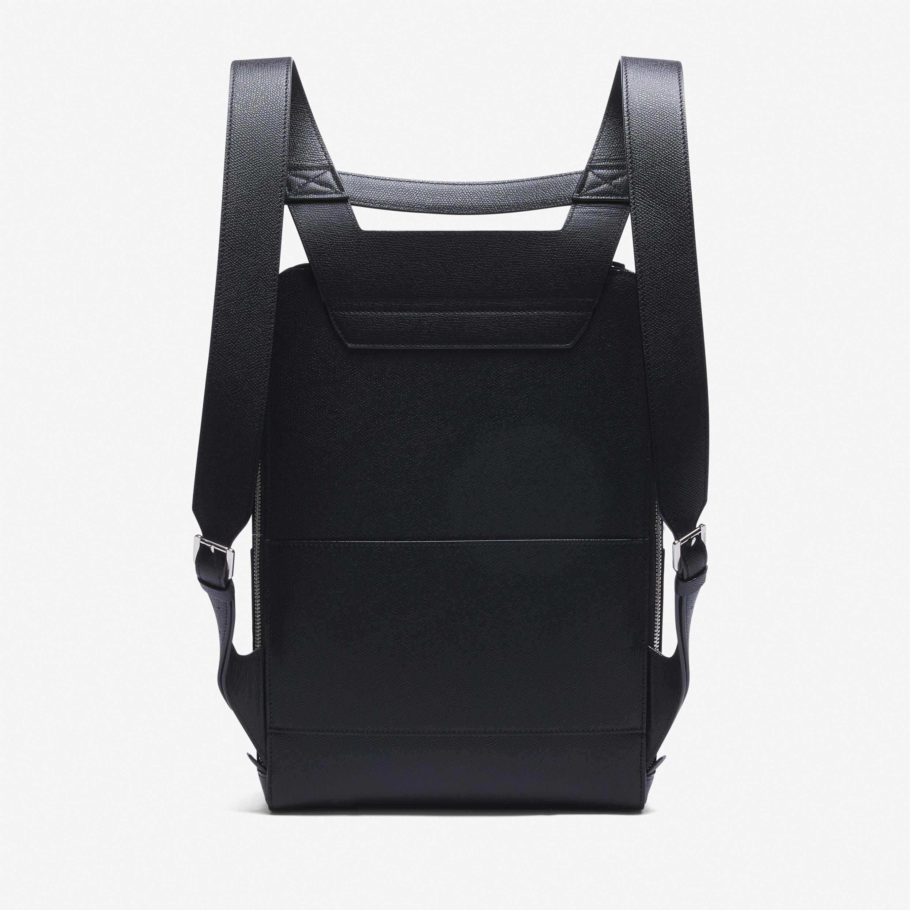V-Line two shoulder Backpack - Black - Vitello VS - Valextra - 6