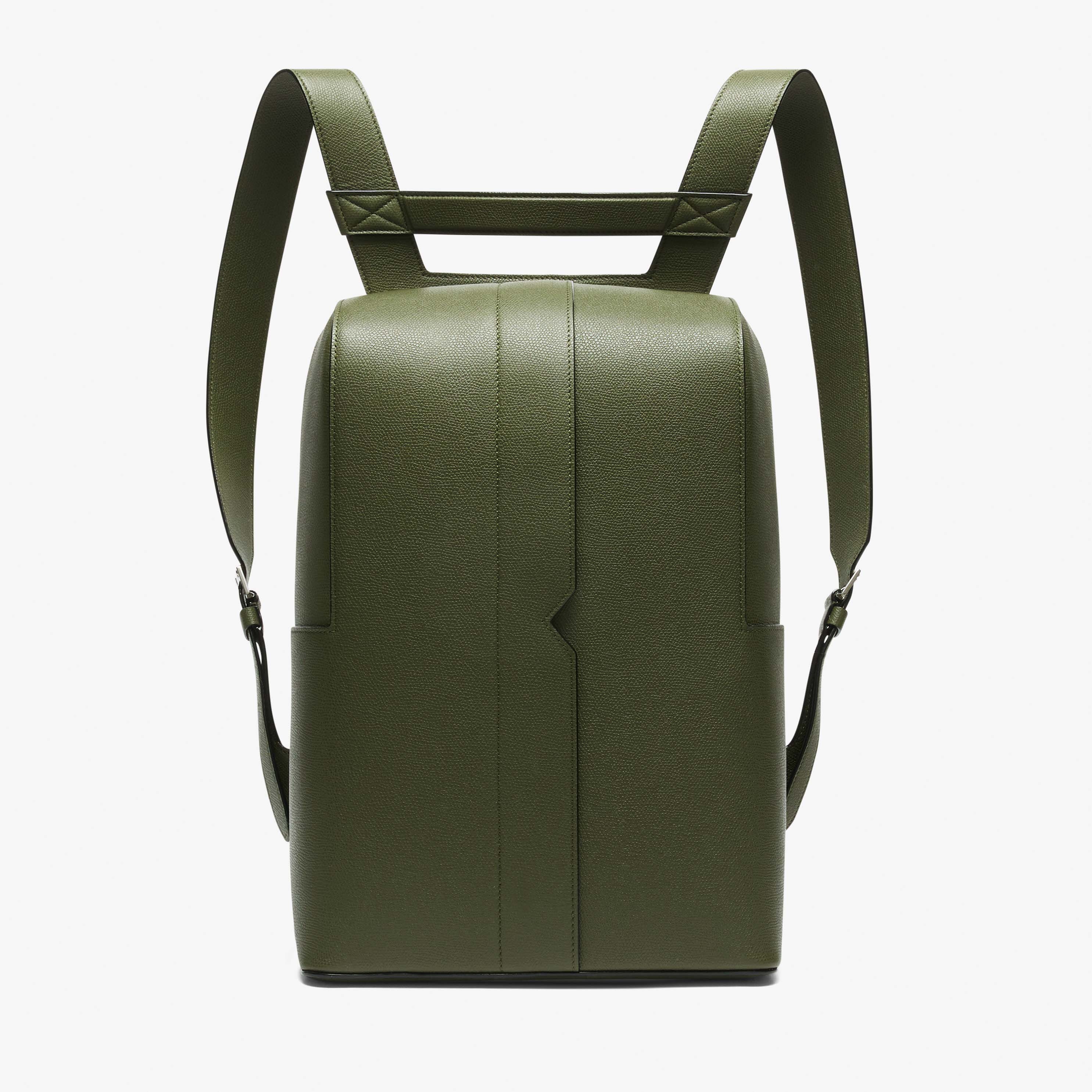 V-Line two shoulder Backpack - Military Green - Vitello VS - Valextra - 1