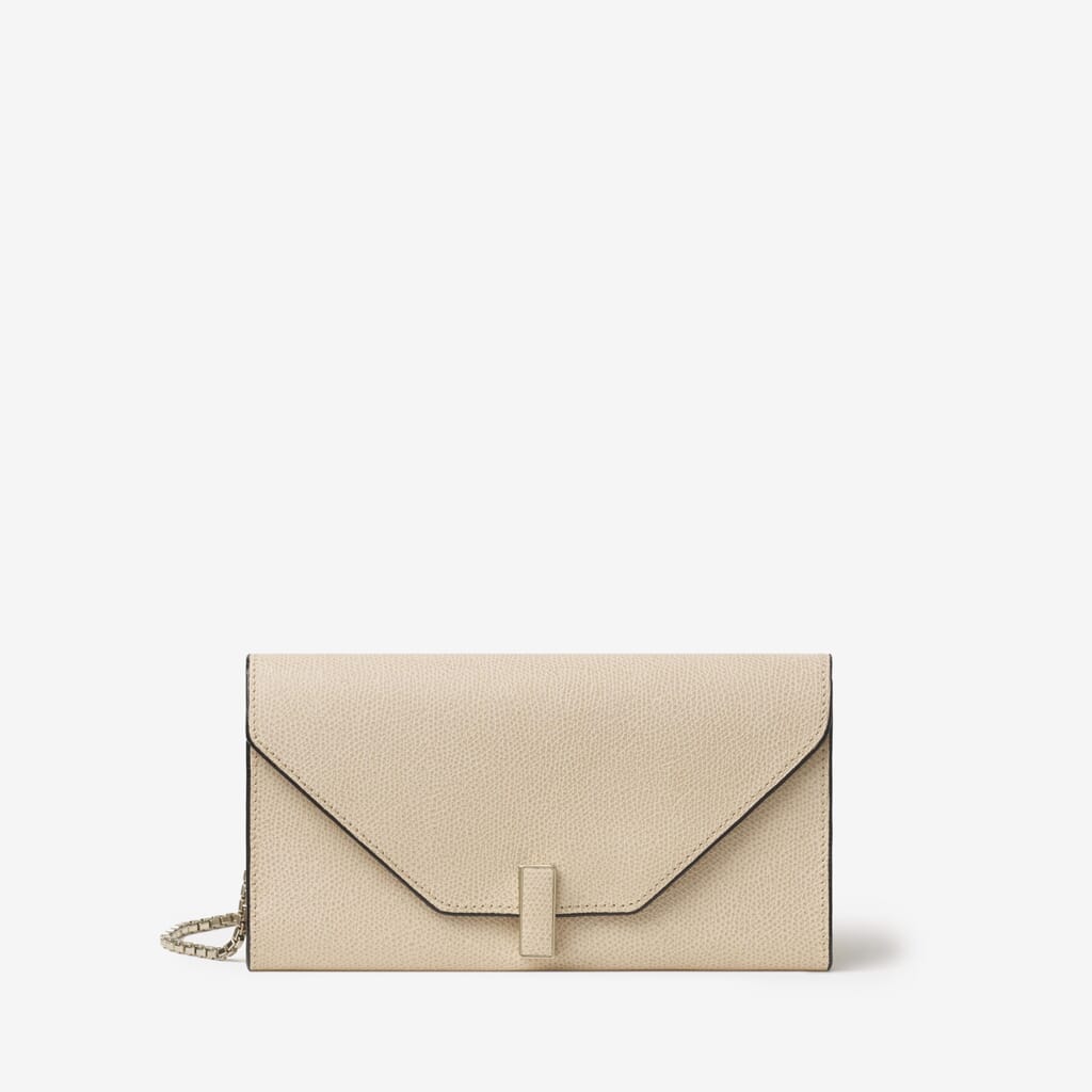 CONTINENTAL WALLET 6CC 4CC REMOVABLE WITH CHAIN ISIDE CALF LEATHER VS LIGHT GOLD,PC,large image number 0