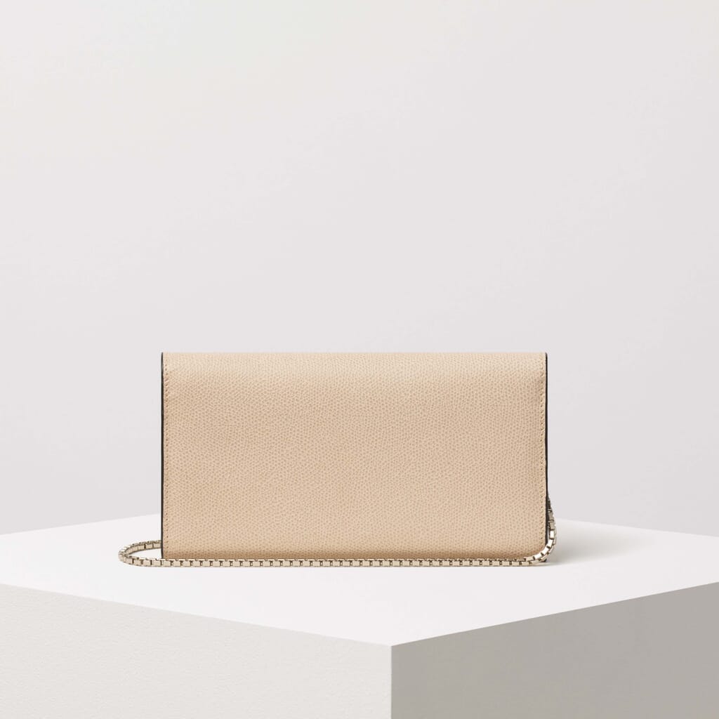 CONTINENTAL WALLET 6CC 4CC REMOVABLE WITH CHAIN ISIDE CALF LEATHER VS LIGHT GOLD,PC,gallery image number 0