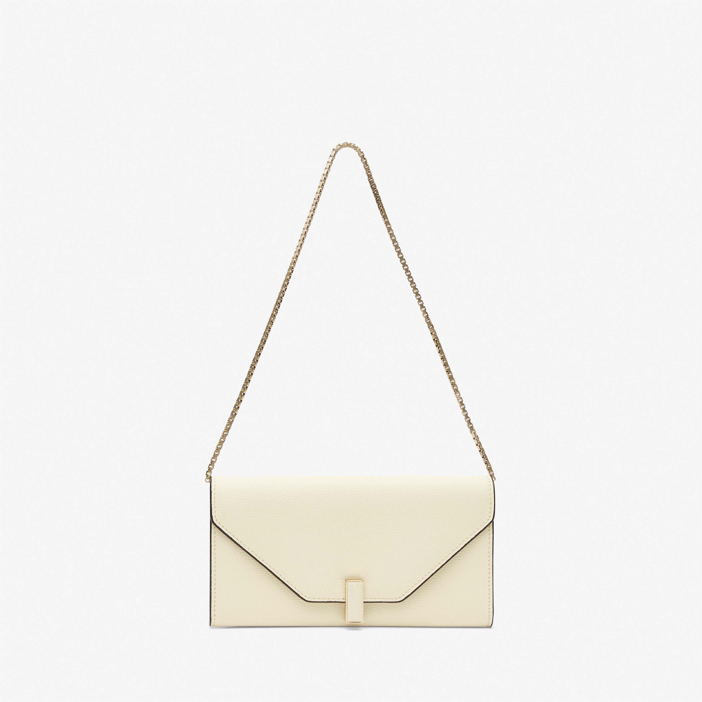 Iside continental purse with chain - Pergamena White - Vitello VS - Valextra - 1
