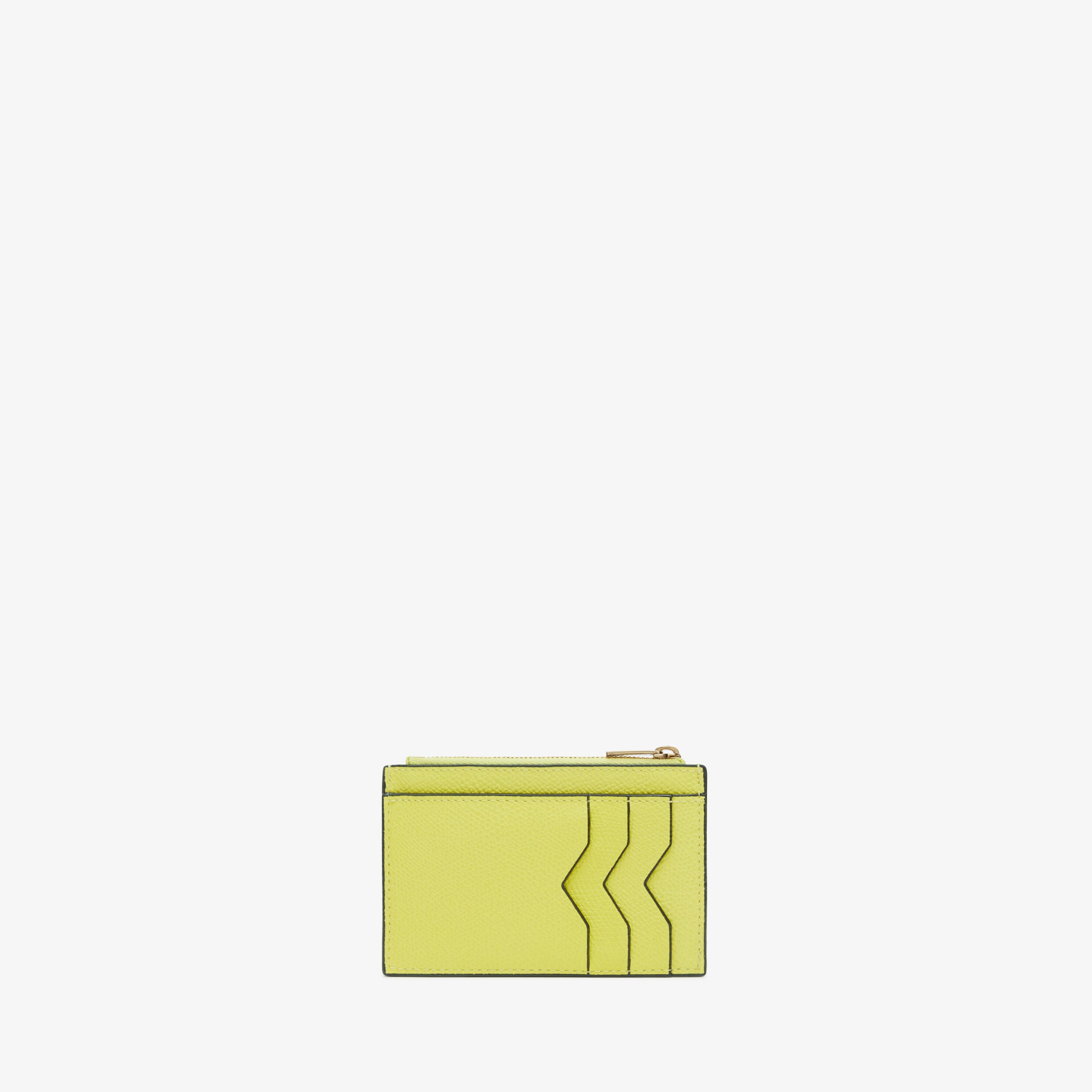 Valextra, Card Holder 3cc with Zip, Gold/Citrine