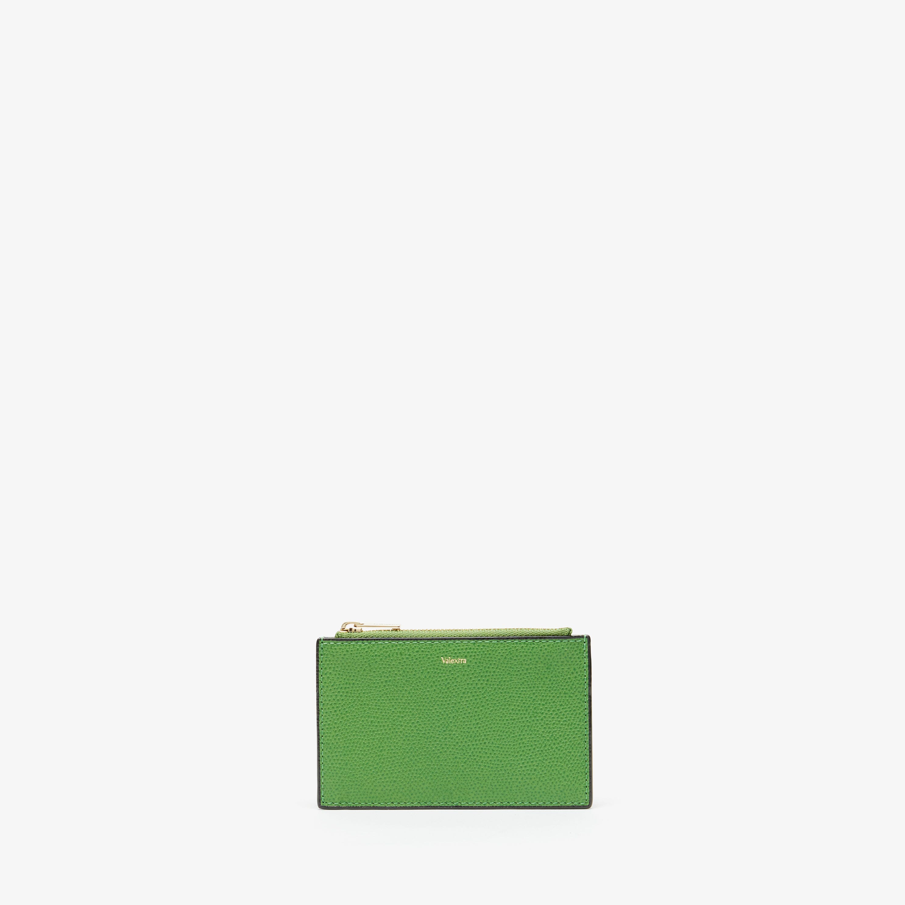 Card Holder 3CC with Zip - Grass Green - Vitello VS - Valextra - 4