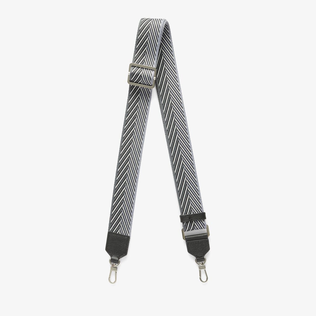 Removable Handbag Strap: Black & White Adjustable Striped