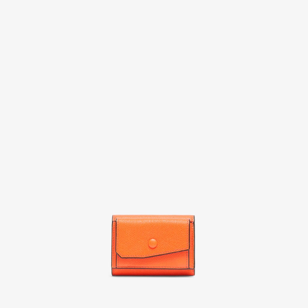 Valextra, Small Wallet with Coin Holder, Red