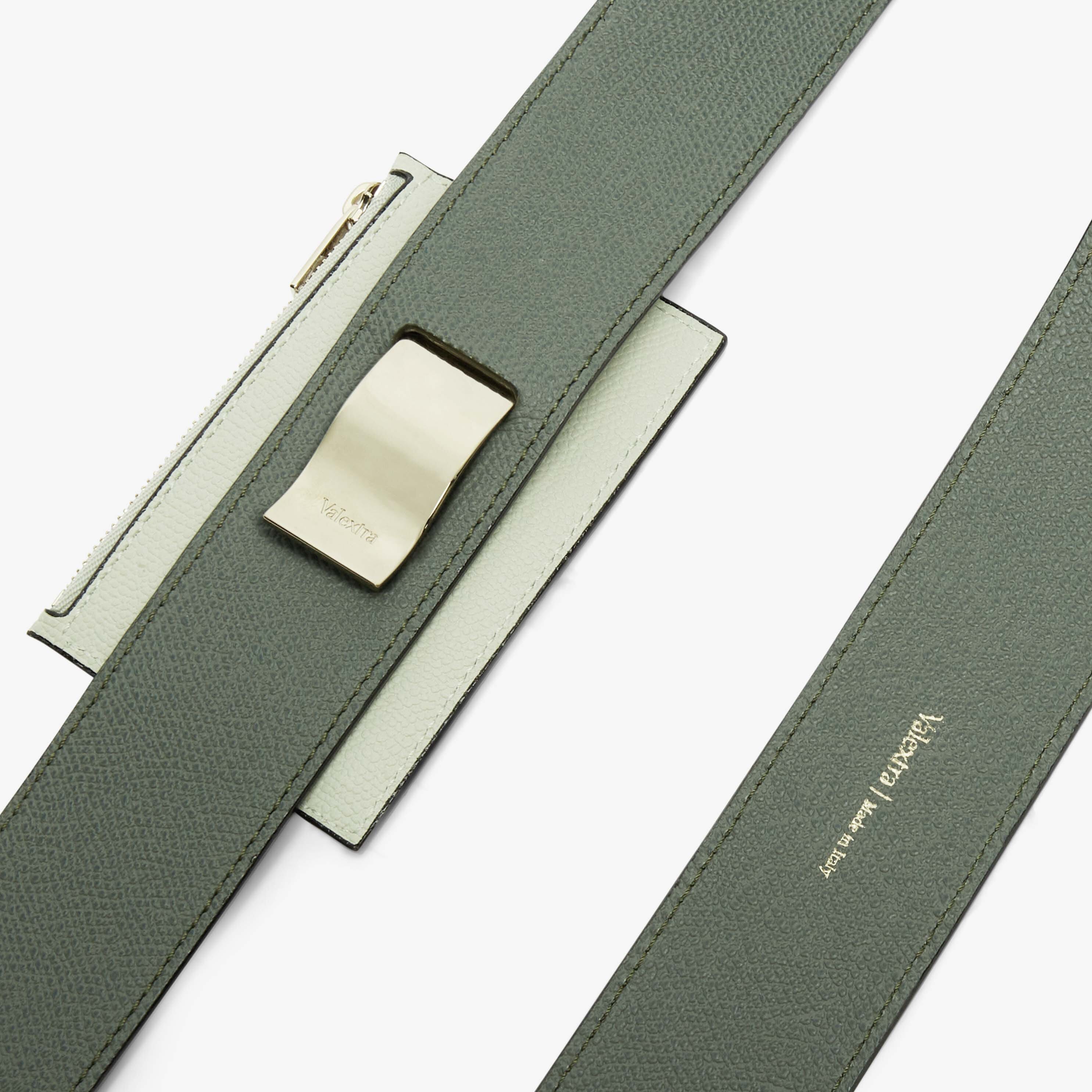 Shoulder Strap with Card Holder - Musk Green/Mint Green - Vitello VS - Valextra - 2
