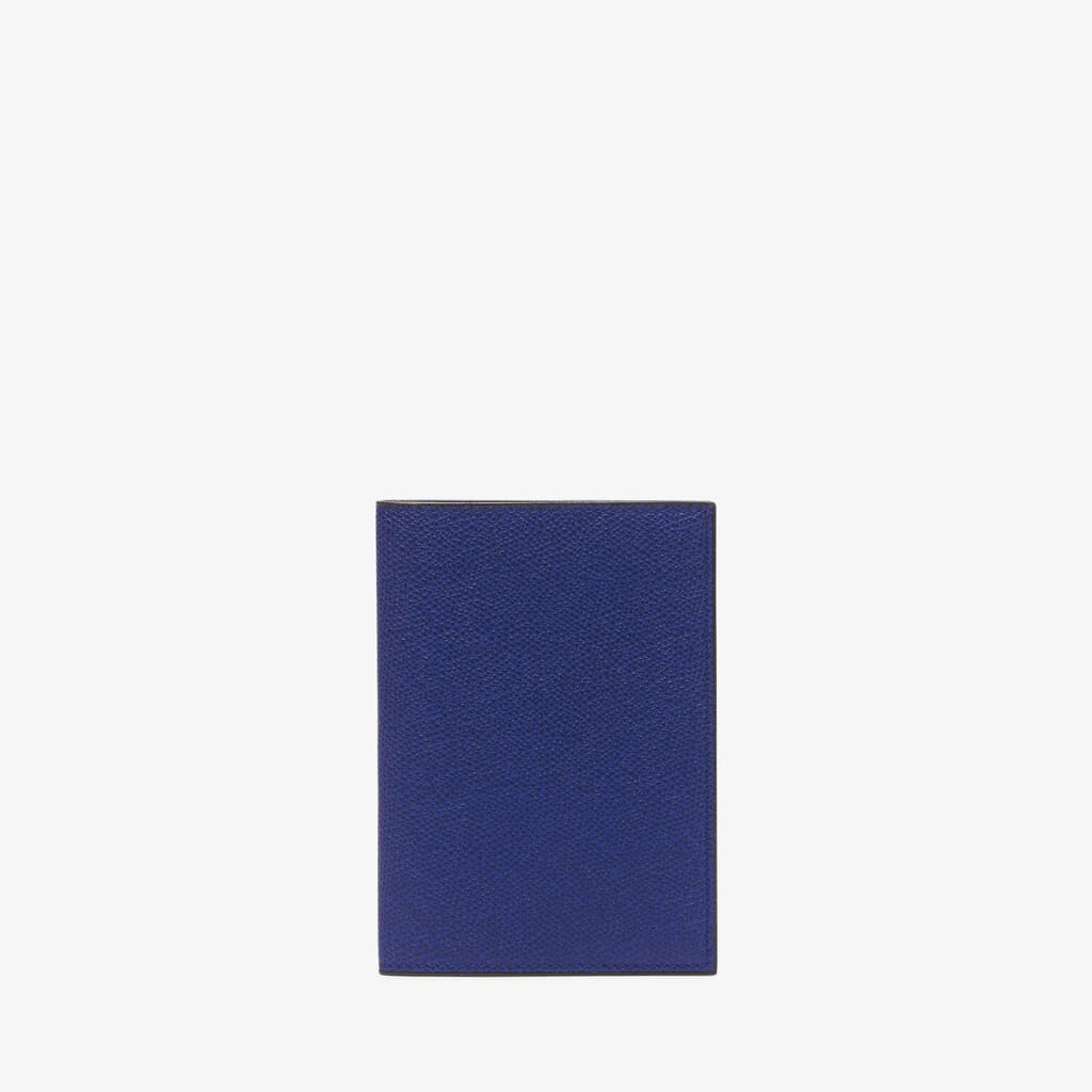 Blue Grained Leather Luxury Passport Holder