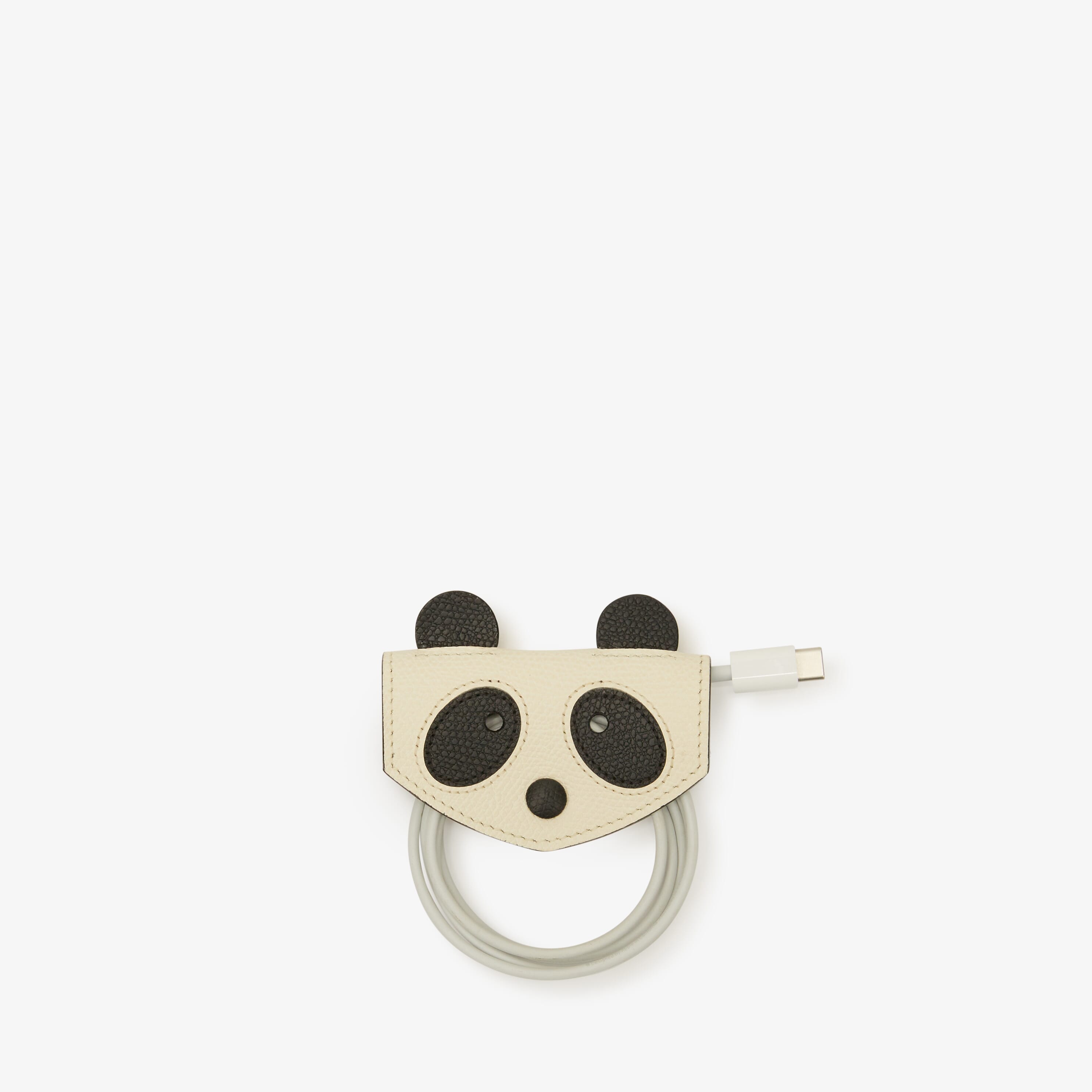 Panda small cable holder - Pergamena White/Black - Vitello VS-Panda - Valextra - 2