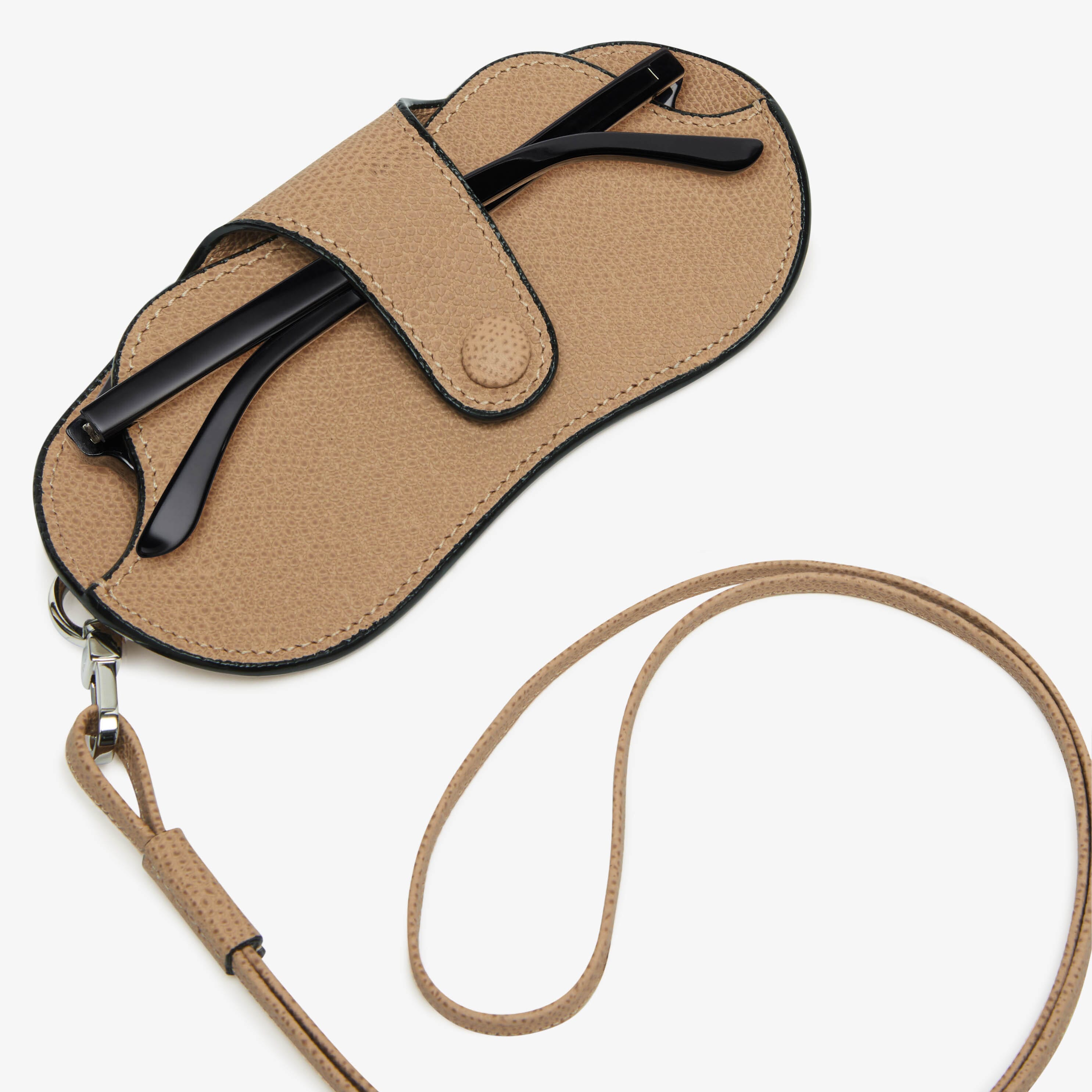 Women's Beige Luxury Glasses Case with Lanyard | Valextra