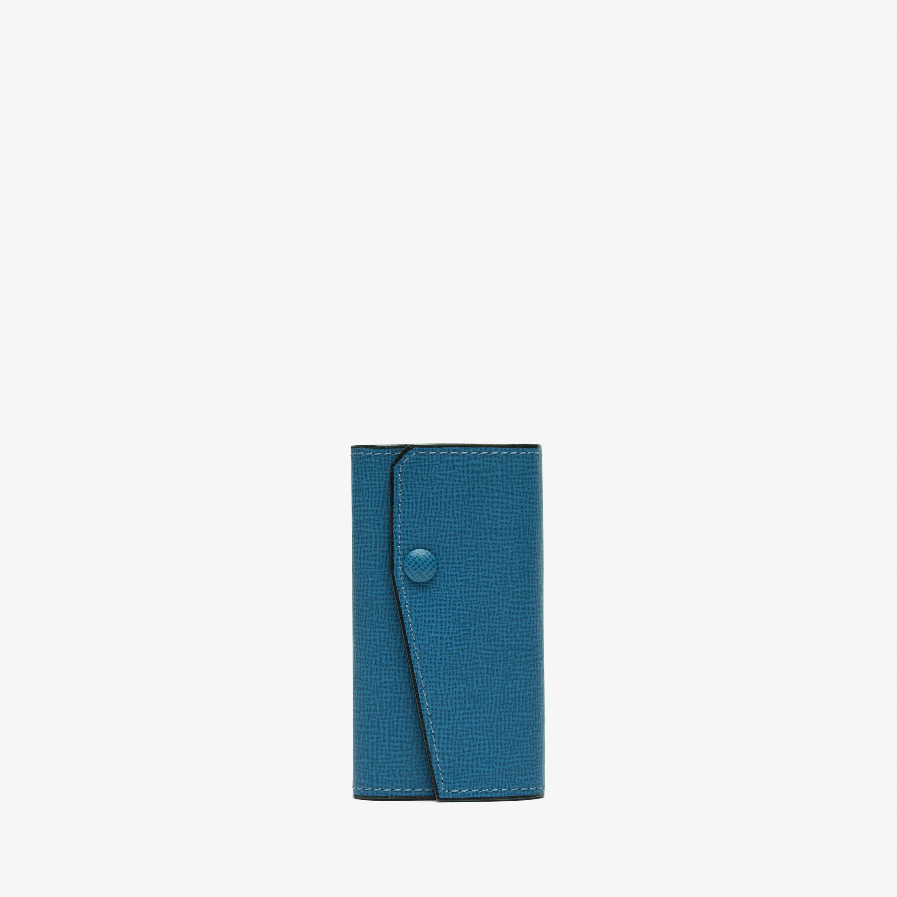 Valextra, Key Holder Zip Around, Cobalt Blue