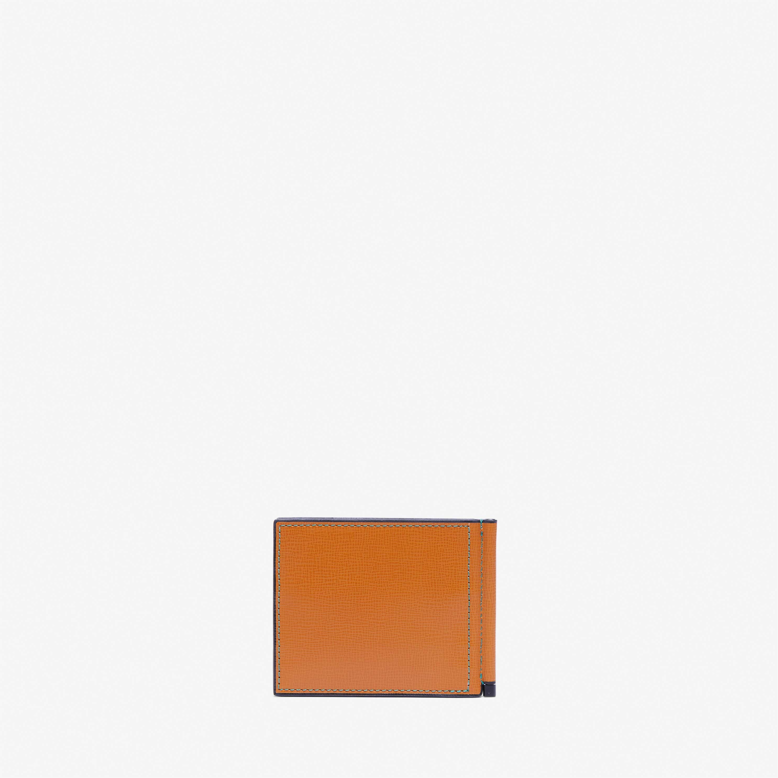 Valextra orange Leather Simple Grip Wallet