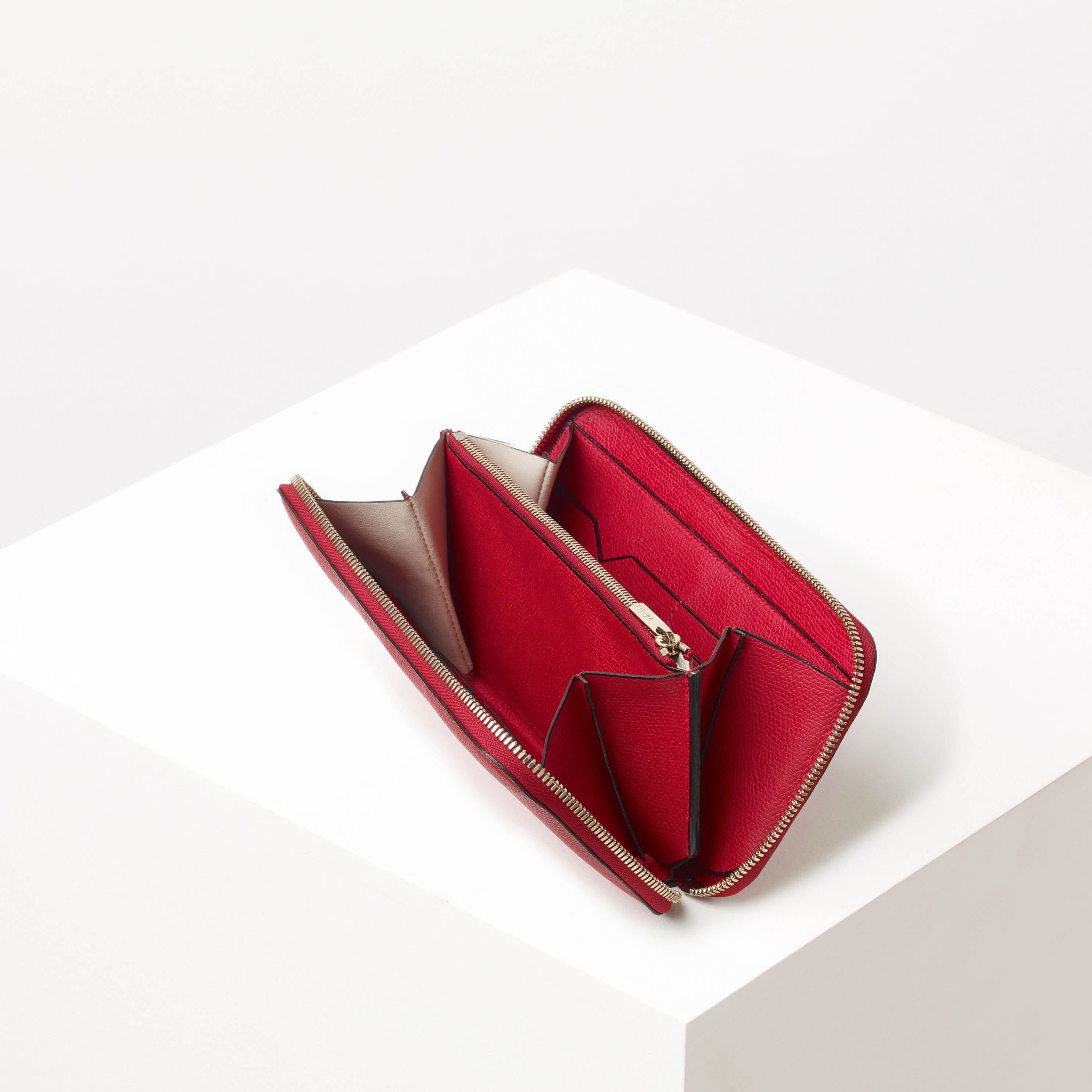 Valextra, Classic Zip Purse, Red