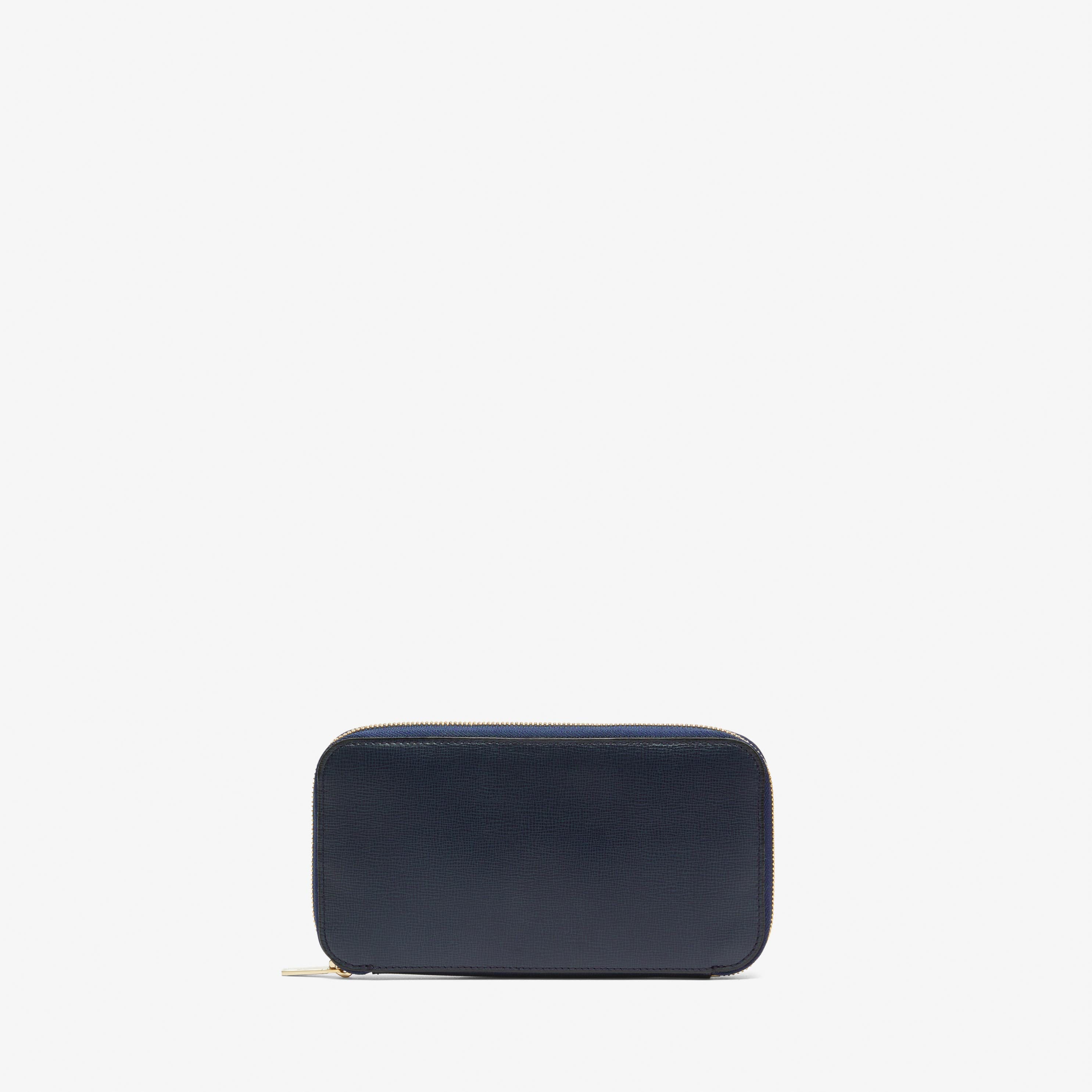 Blue Leather Zip Wallet | Valextra Zip Around