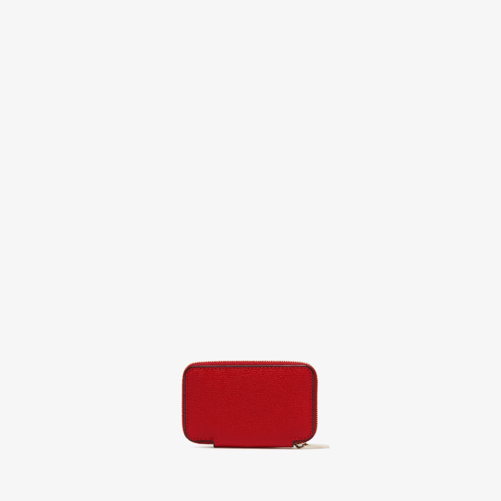Valextra, Small Wallet with Coin Holder, Red