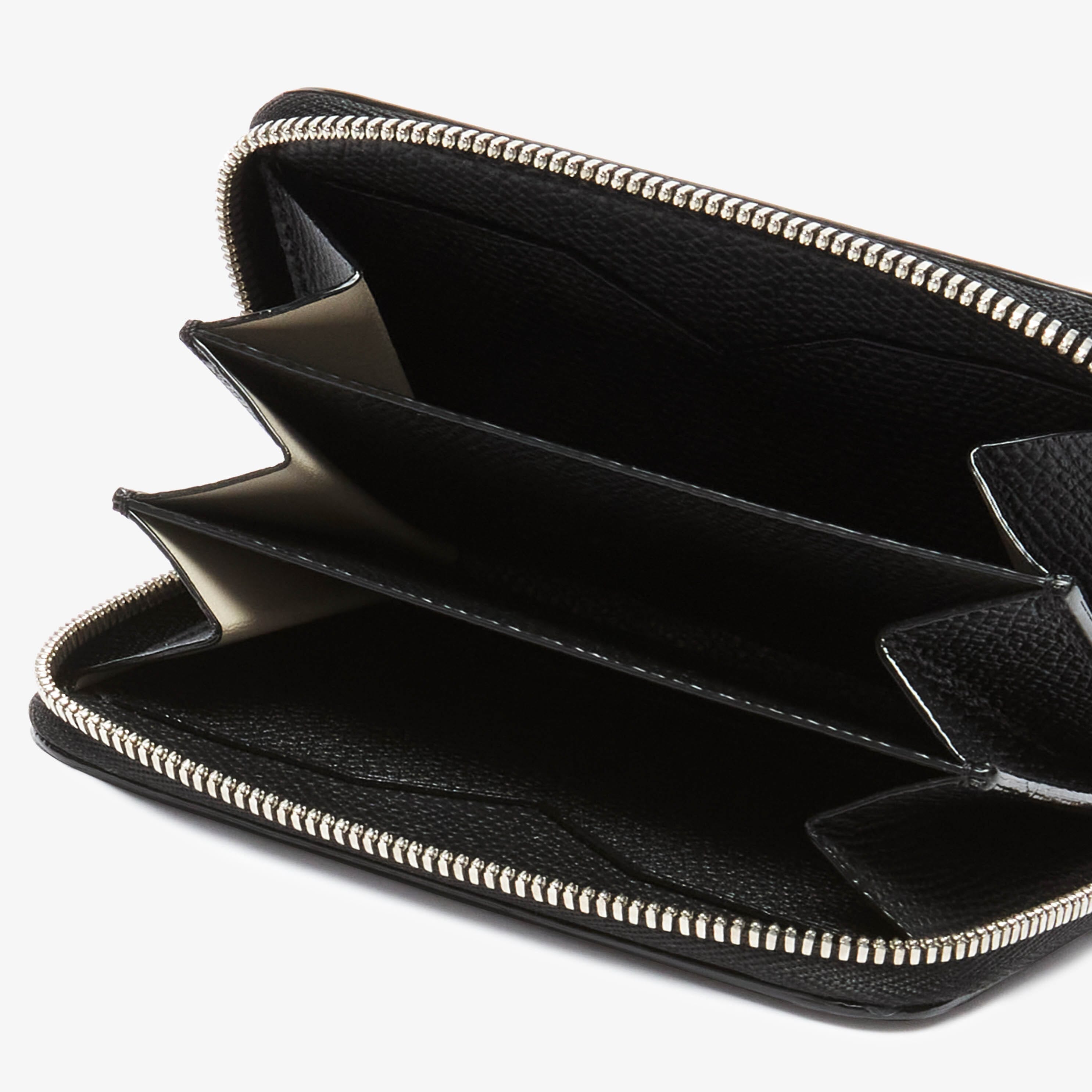 Black Leather Credit card holder | Valextra Zip Around