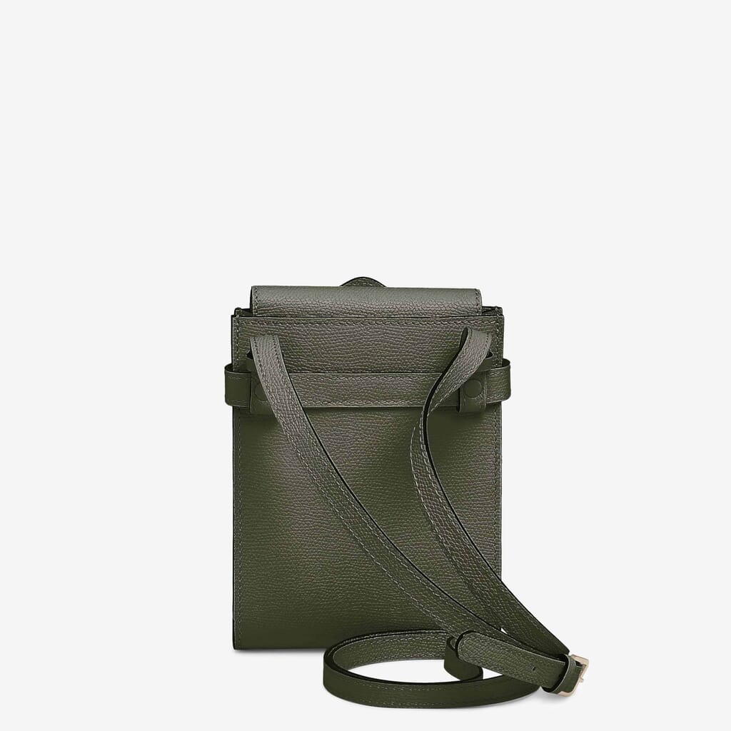 Brera B-Tracollina slim Crossbody micro bag - Military Green - Vitello VS - Valextra - 3