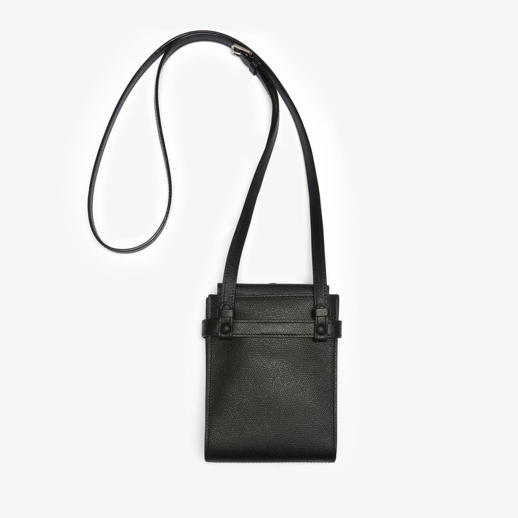 Black Leather Micro slim crossbody bag | Valextra Brera