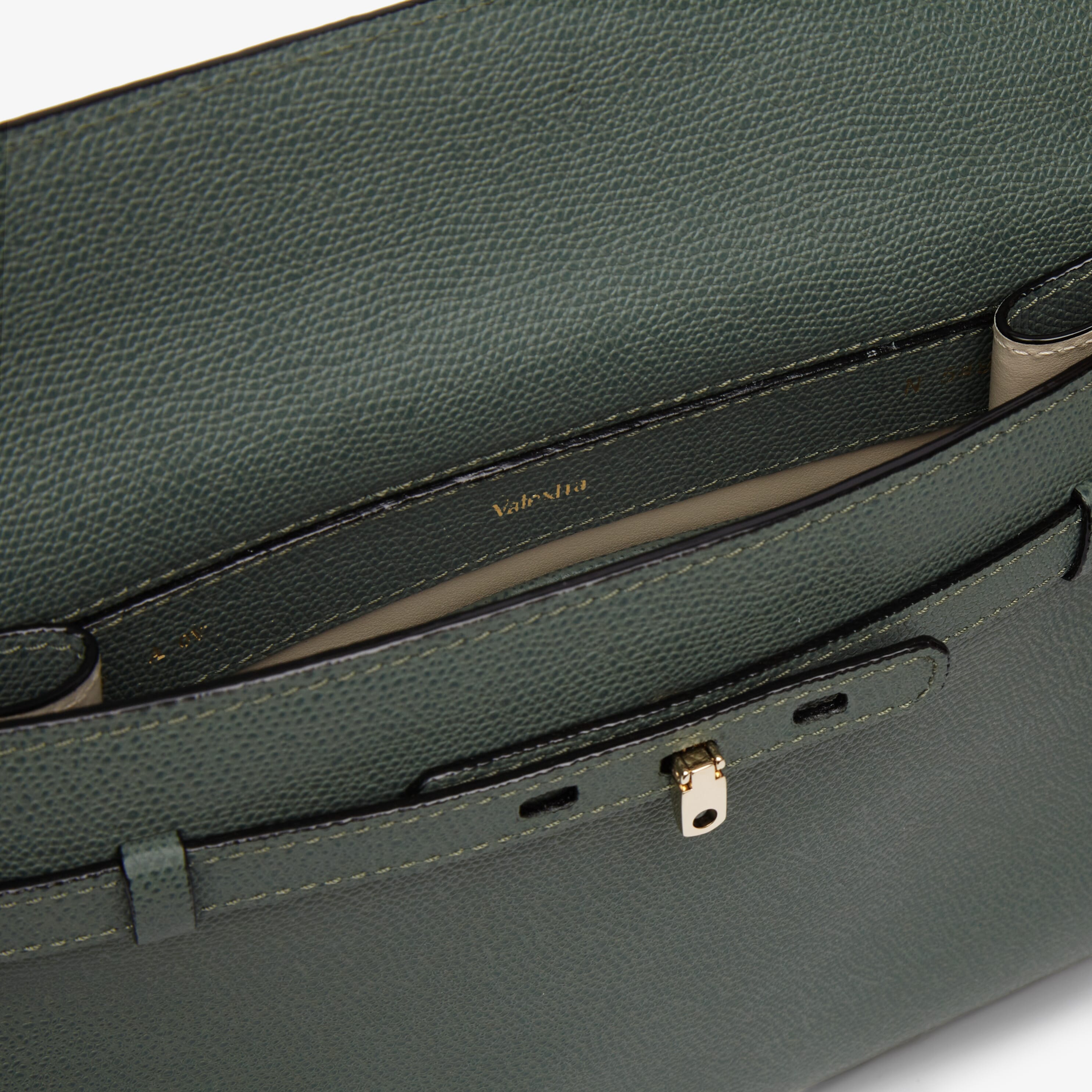 Women's Green Grained Leather crossbody bag