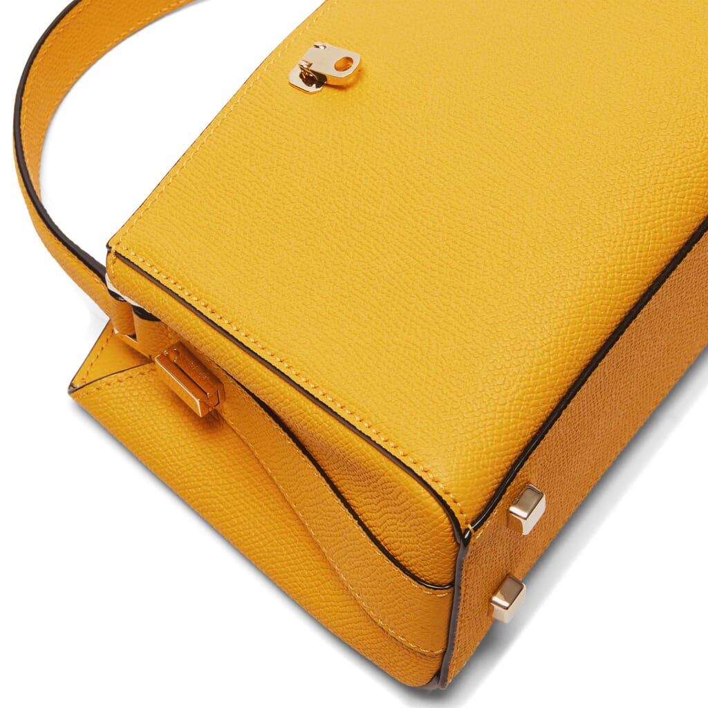 Valextra Micro Brera Top-handle Bag in Yellow