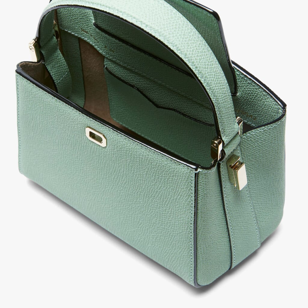 Valextra Brera medium top handle bag - green 