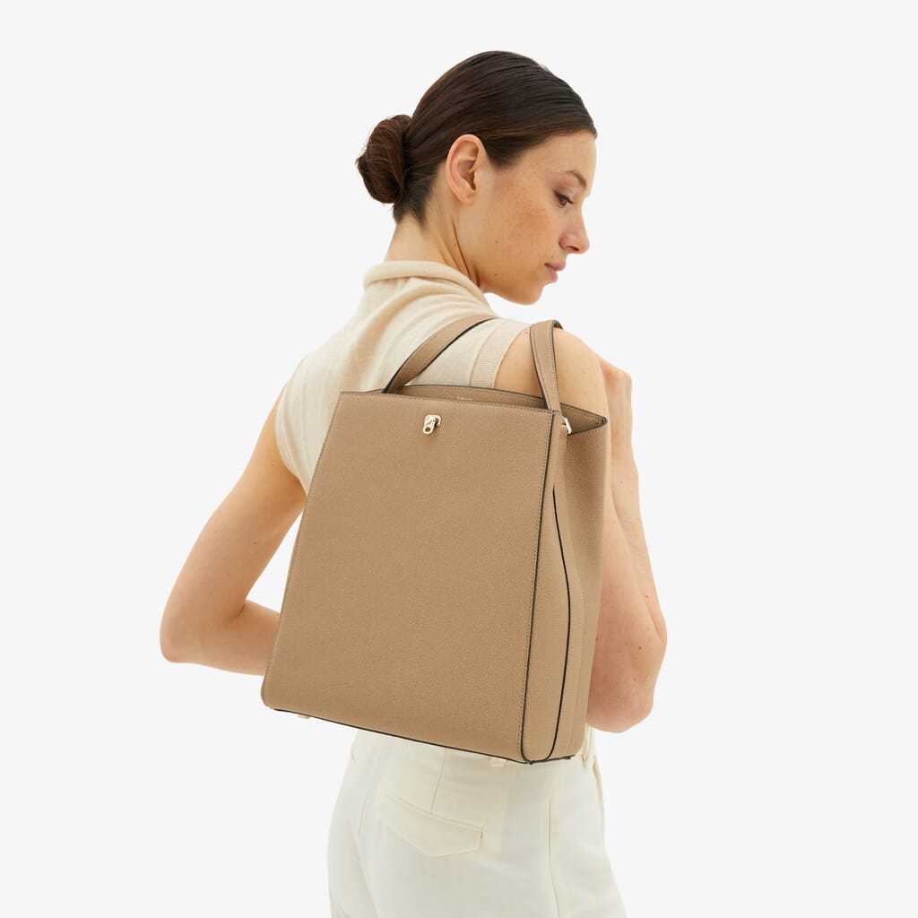 Valextra, Brera Shoulder Bag, Beige Cachemire