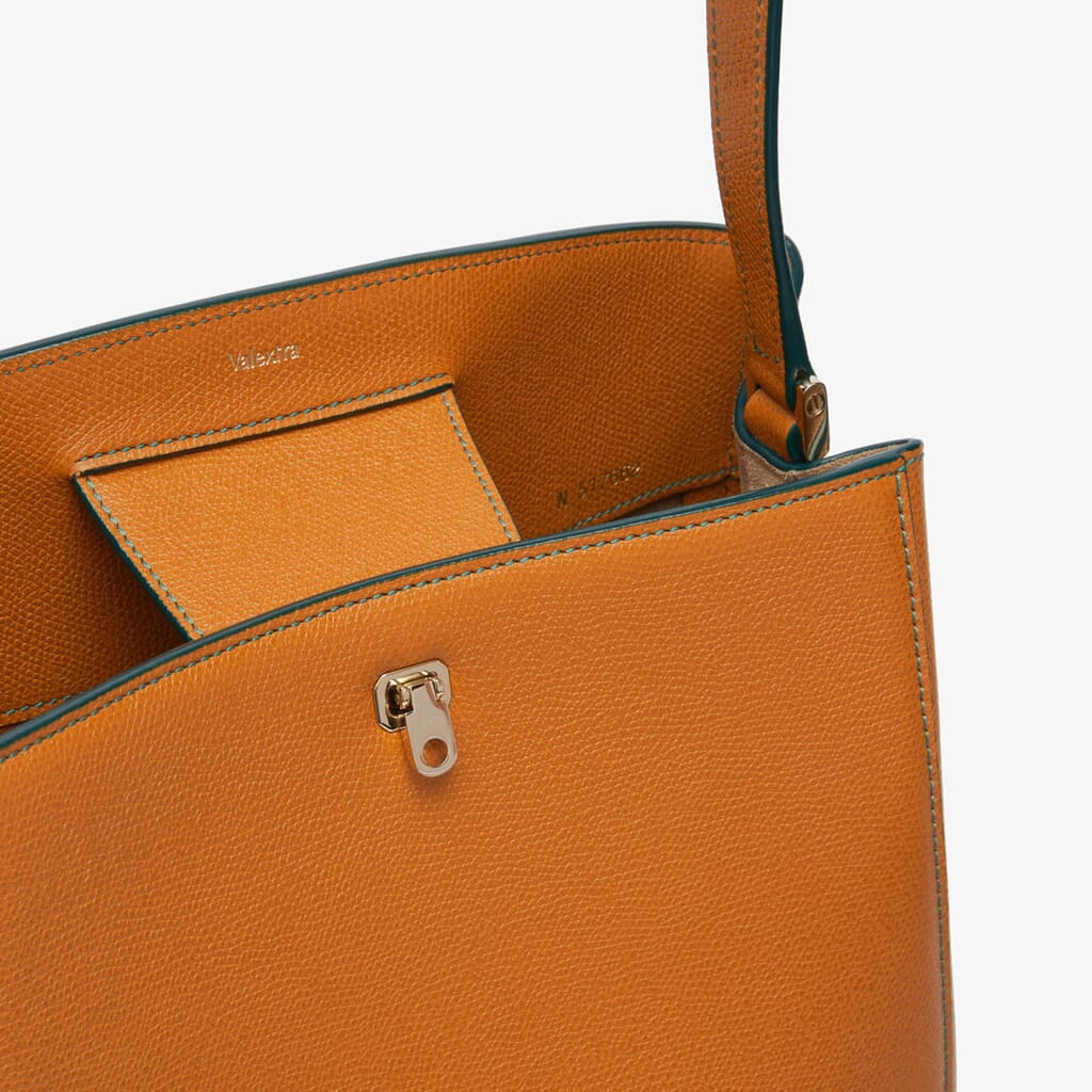 Shop Valextra Brera Plain Leather Elegant Style Crossbody Shoulder