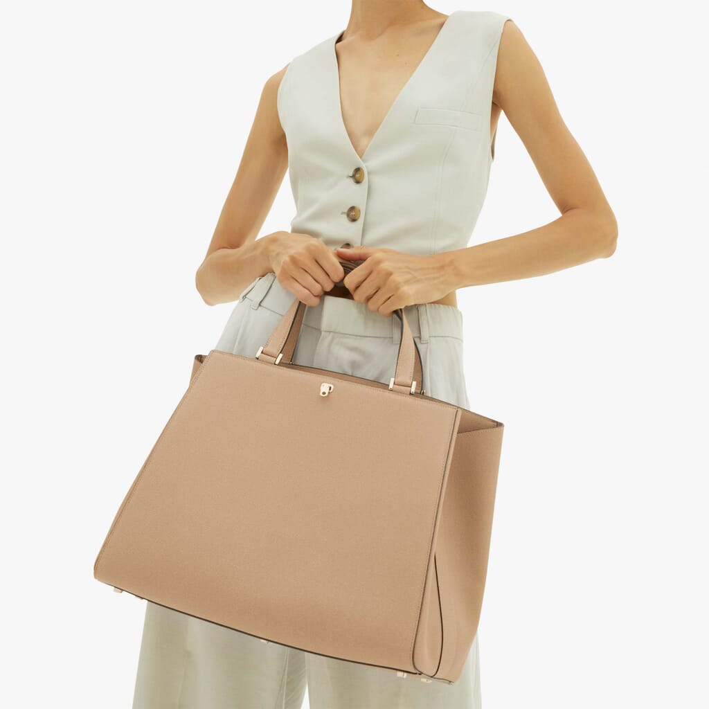 Brera Small Two-Tone Leather Top Handle Bag By Valextra
